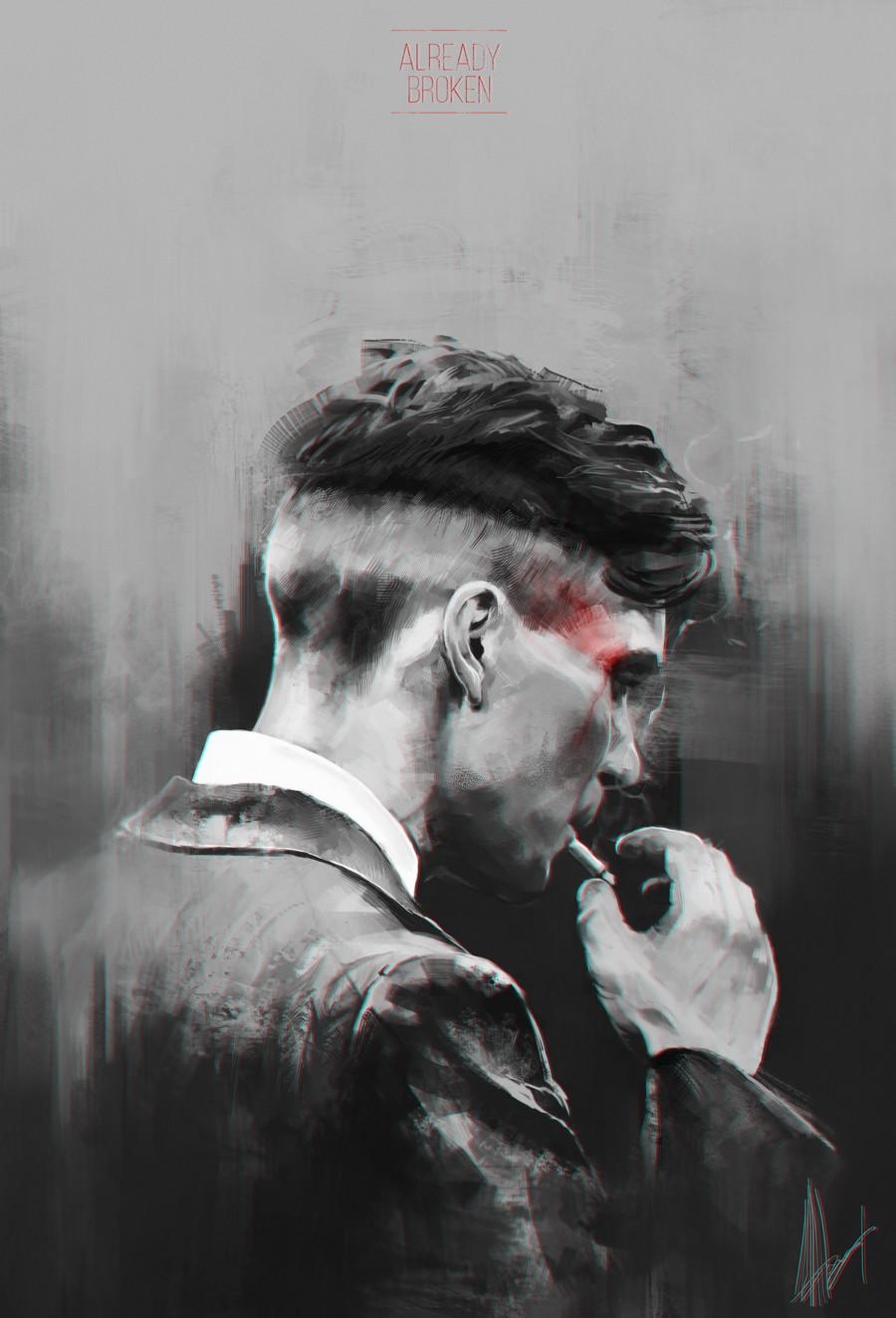 900x1330 Tommy Shelby Smoking Wallpaper, Phone