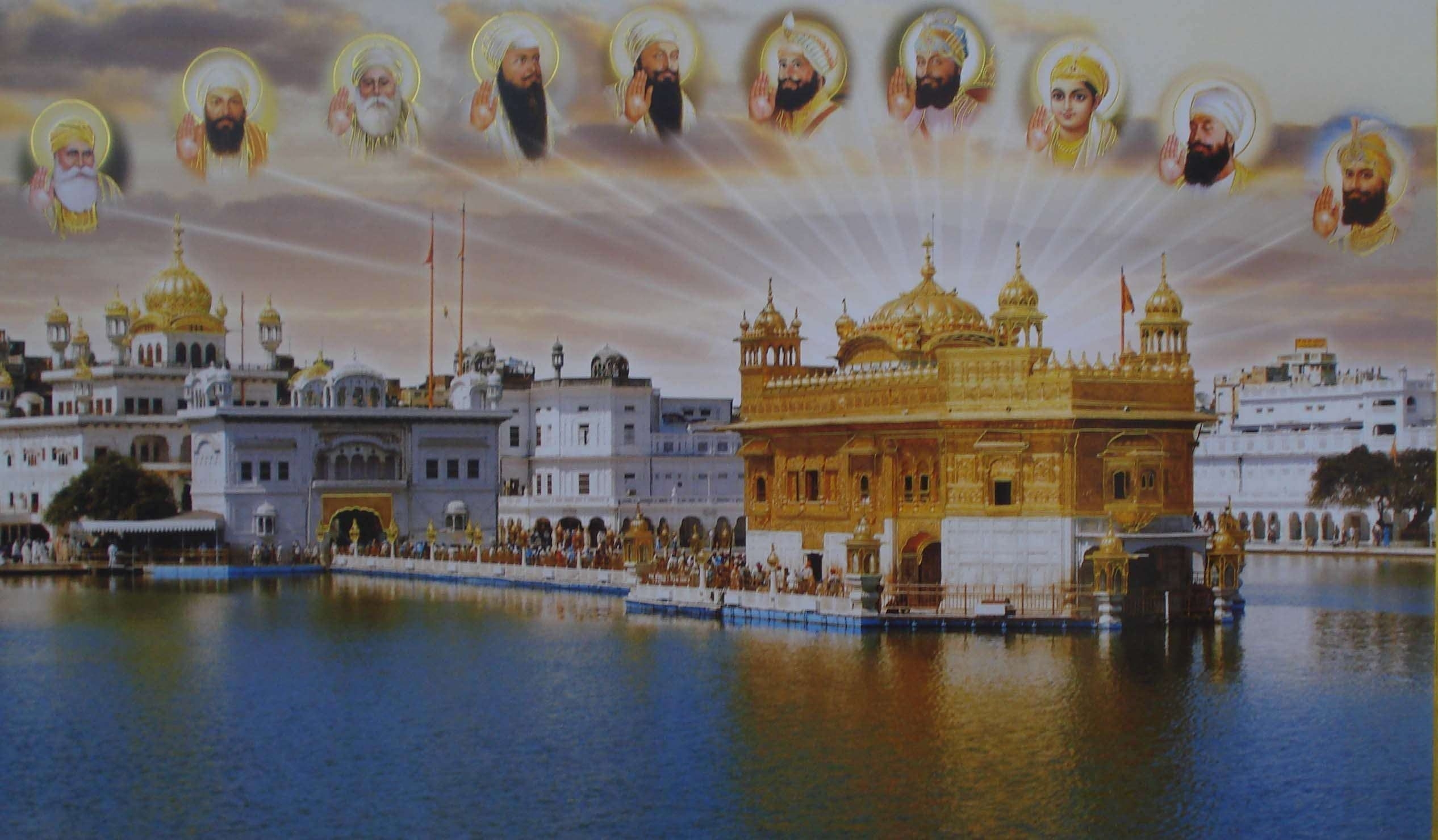 2540x1480 Golden Temple with Ten Gurus, Desktop