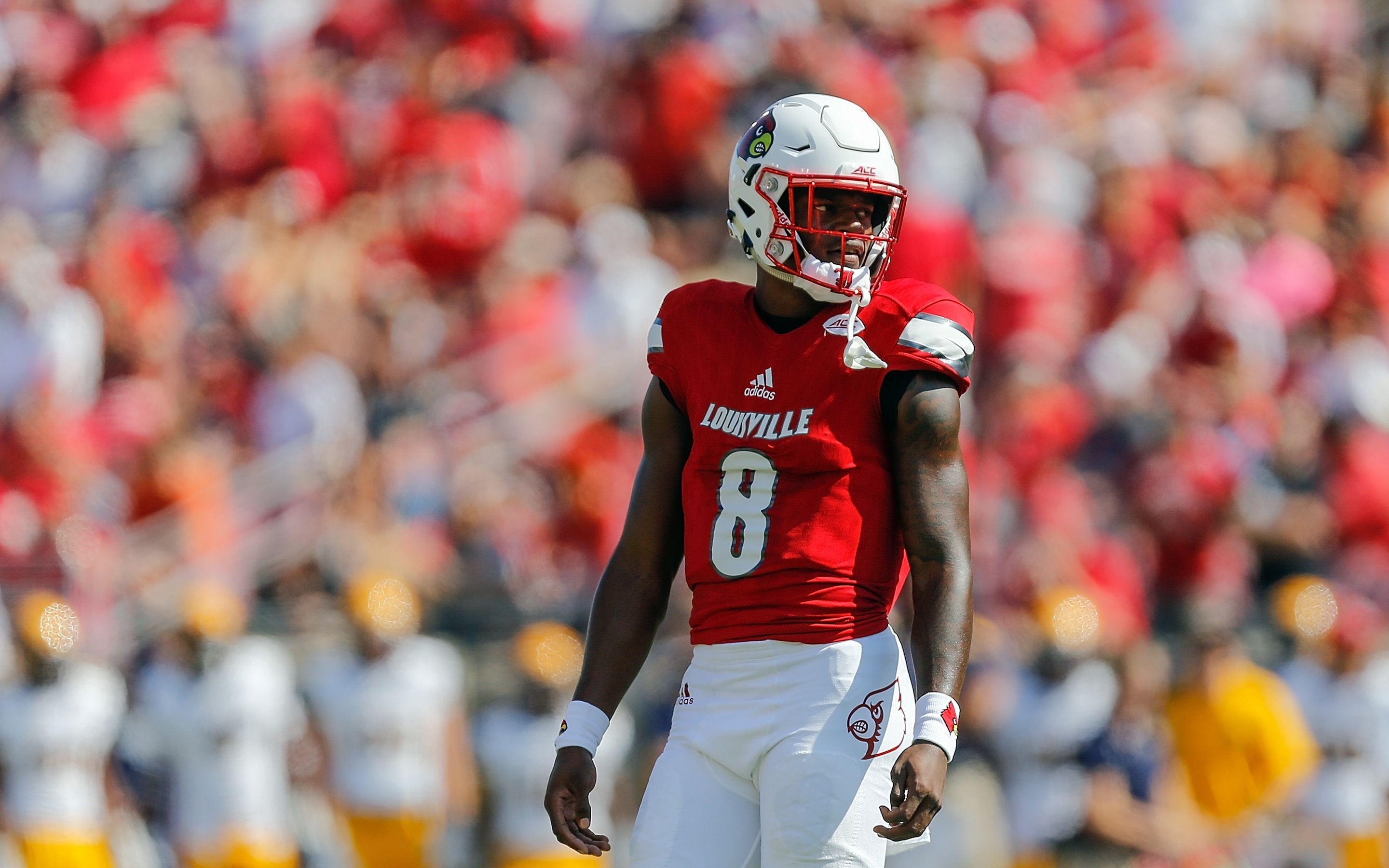 2880x1800 Download wallpaper 4k, Lamar Jackson, match, american football, Desktop