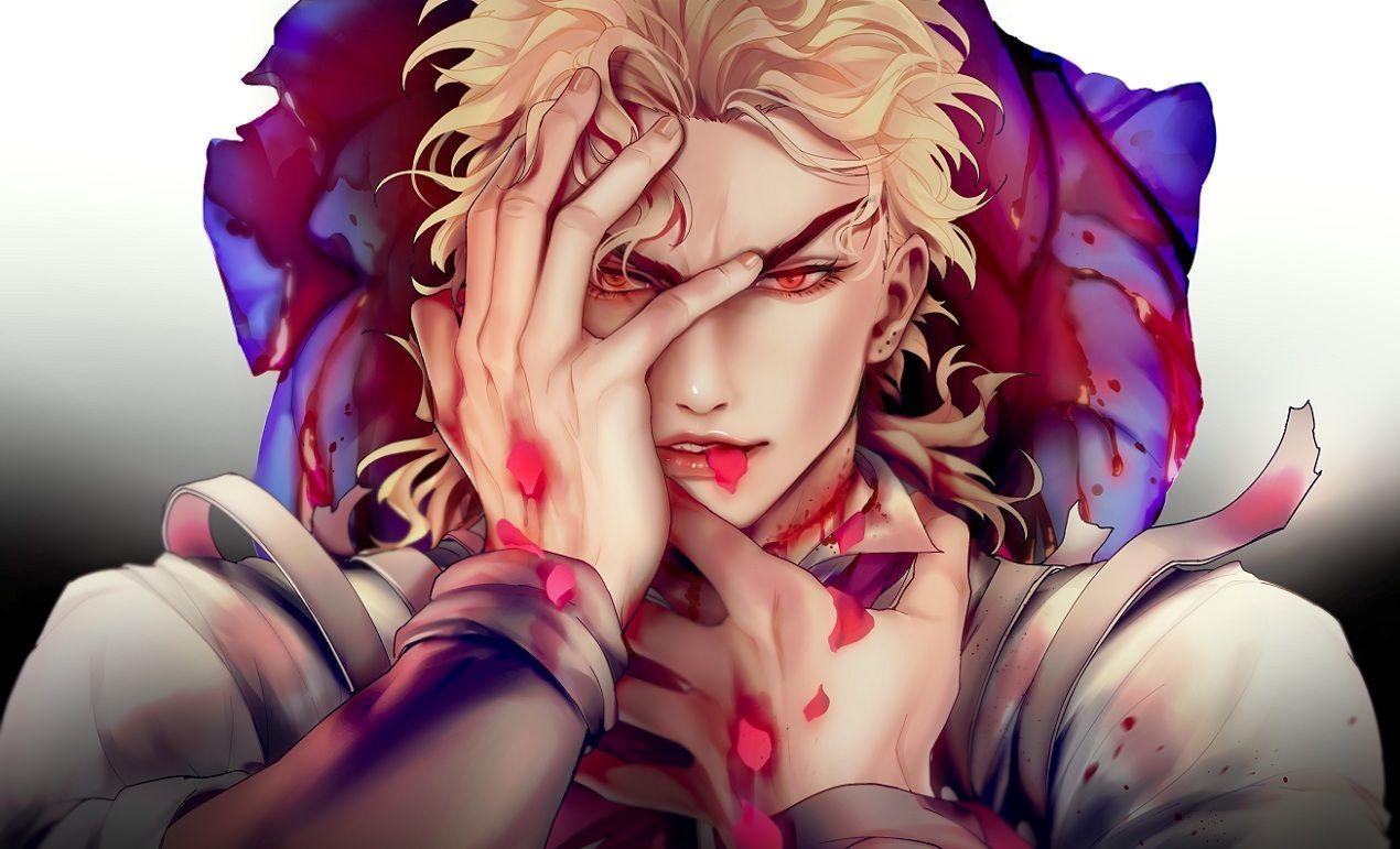 1270x780 all male blonde hair blood close dio brando jojo no kimyou na bouken, Desktop