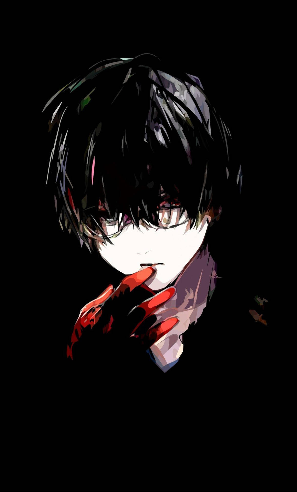 1160x1920 Download Sad Anime Boy With Red Hand Wallpaper, Phone