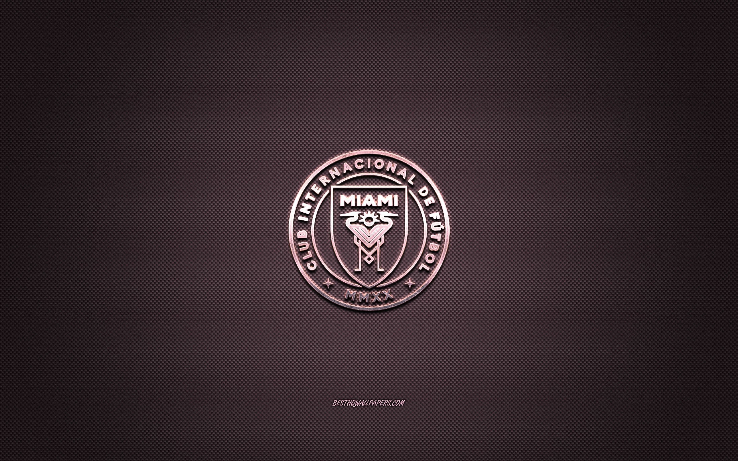 2560x1600 Download wallpaper Inter Miami CF logo, american football club, Desktop