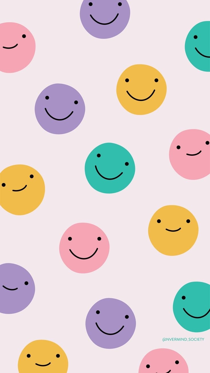 740x1310 Smiley faces color design wallpaper, Phone