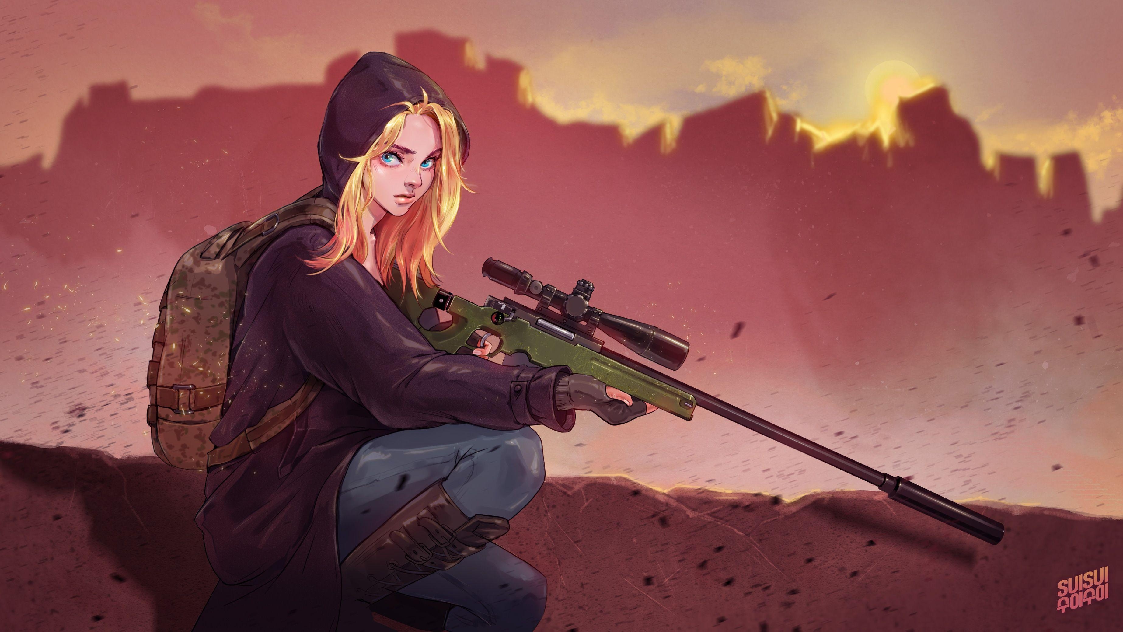 3700x2080 Pubg Game Girl Fanart, HD Games, 4k Wallpaper, Image, Background, Desktop