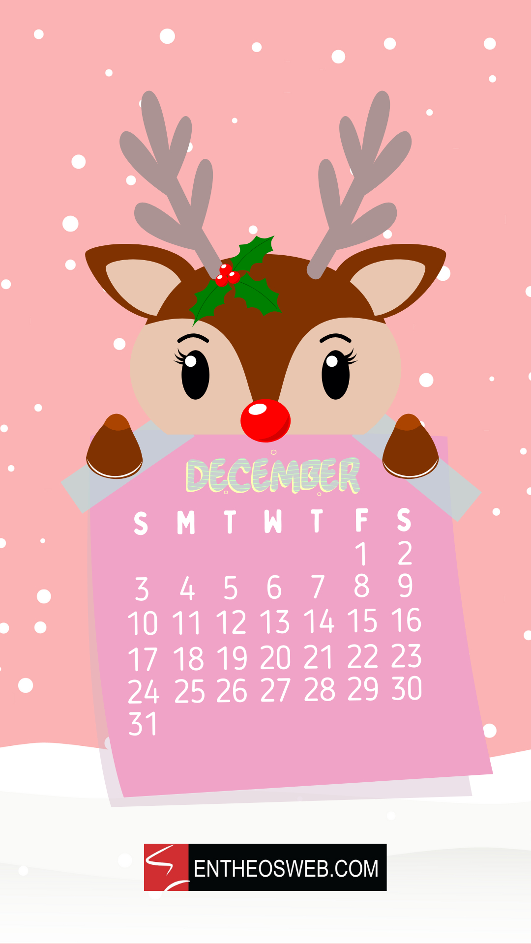 1080x1920 December 2023 Calendar Phone Wallpaper, Phone