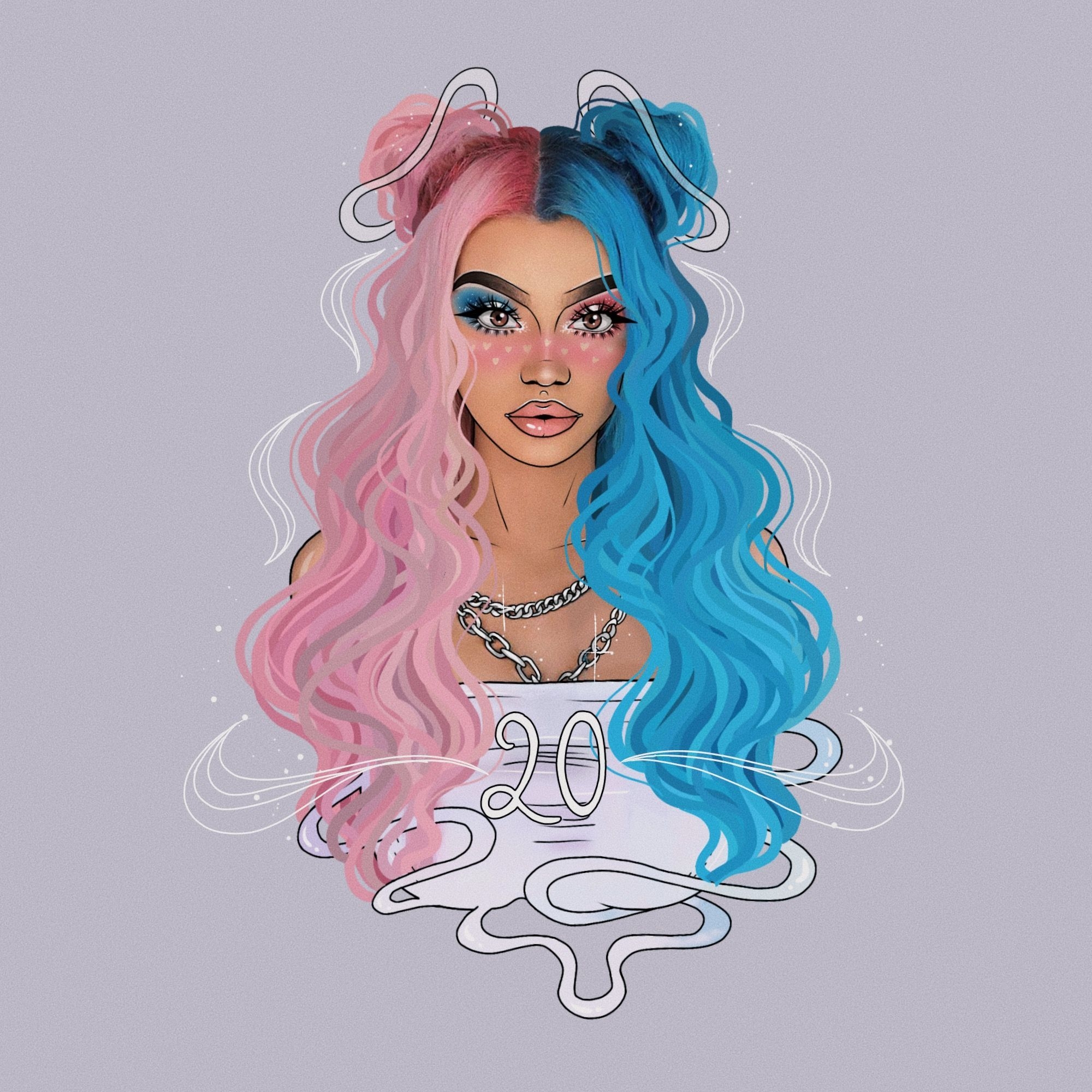 2000x2000 Please give credits if repost! Insta, blessinghancher #outline #kristenhancher. Girly art, Girls cartoon art, Outline art, Phone