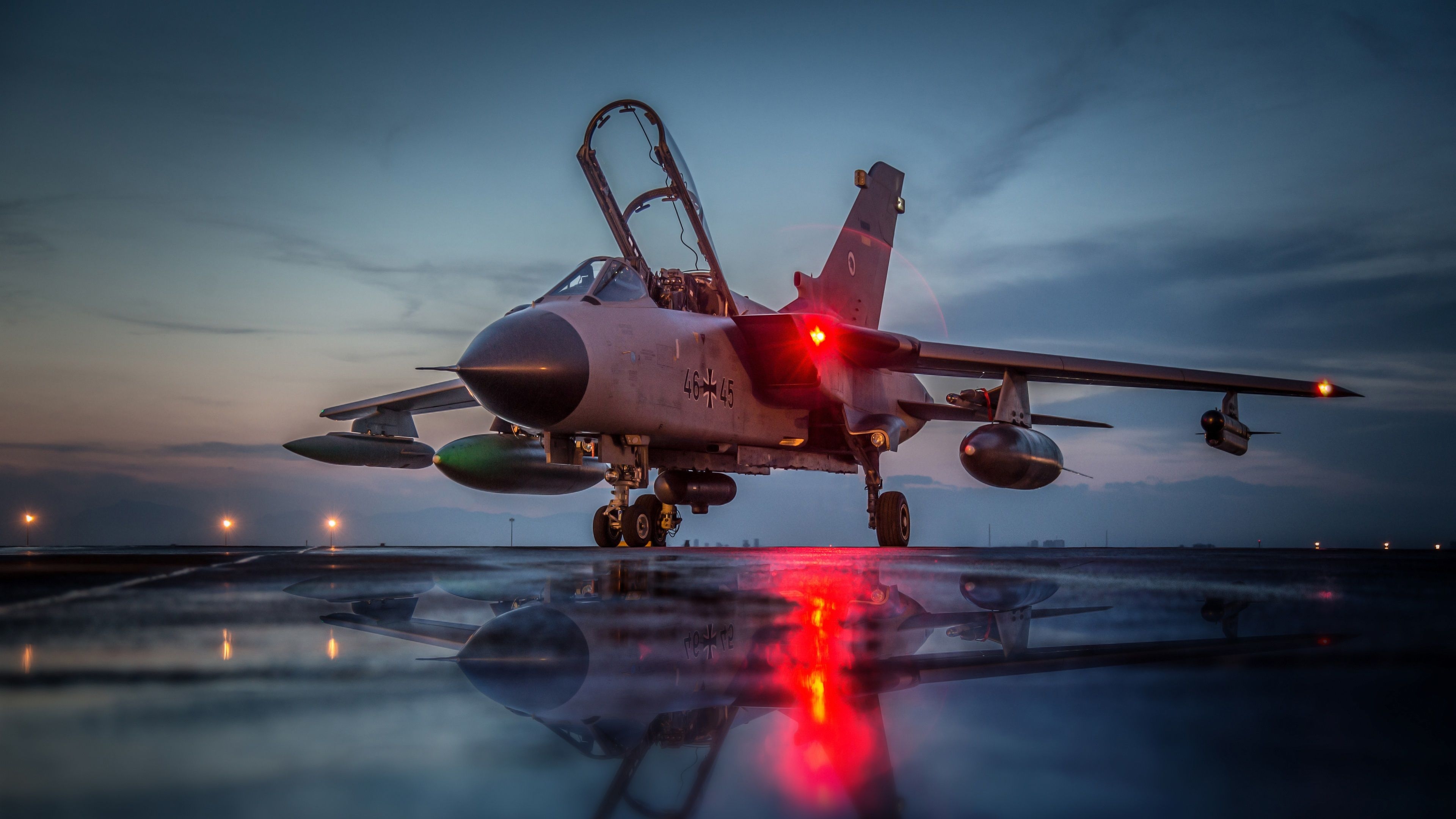 3840x2160 Wallpaper Tornado GR4 aircraft at night  UHD 4K Picture, Image, Desktop