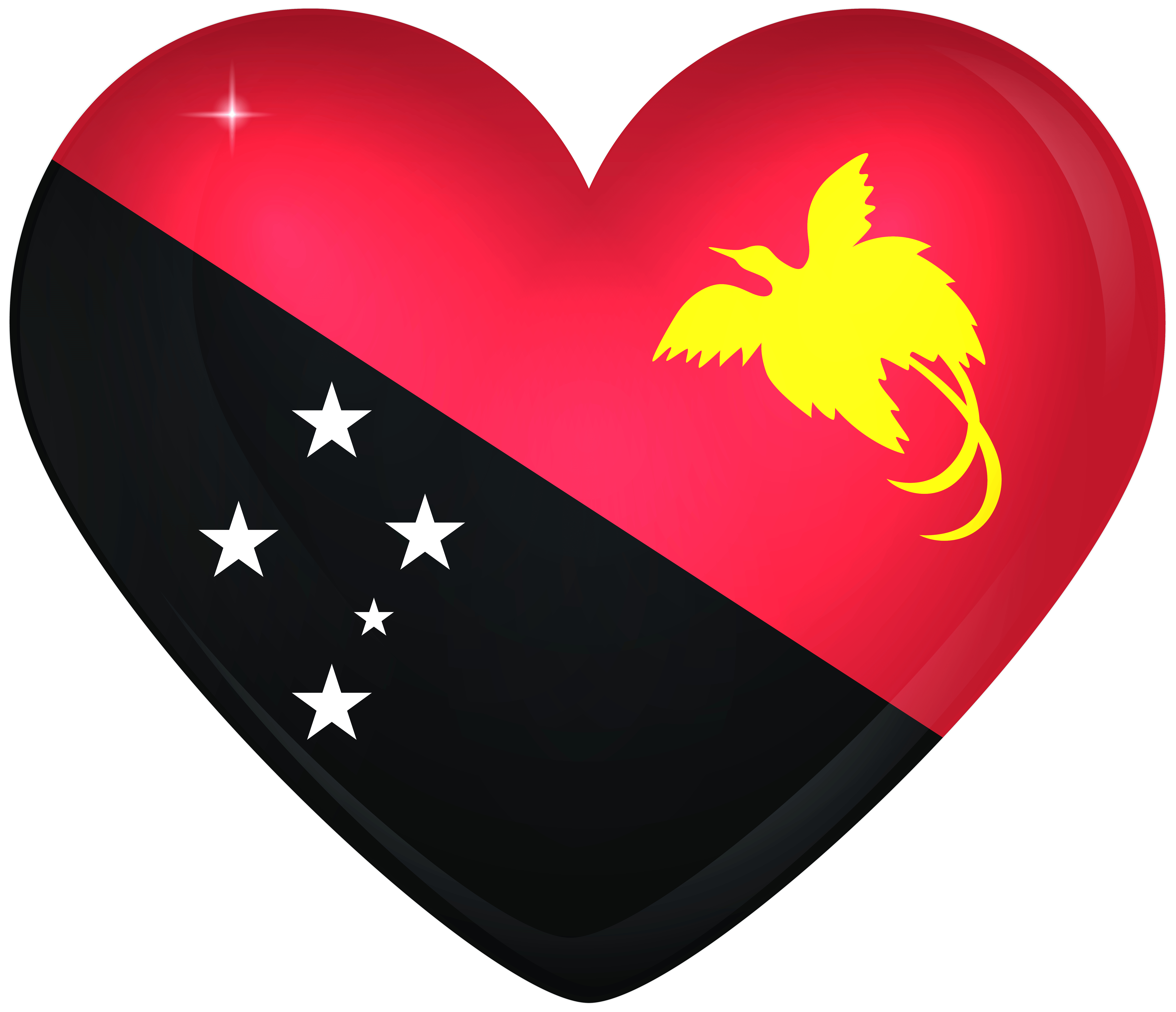 6000x5170 Papua New Guinea Large Heart Flag, Desktop