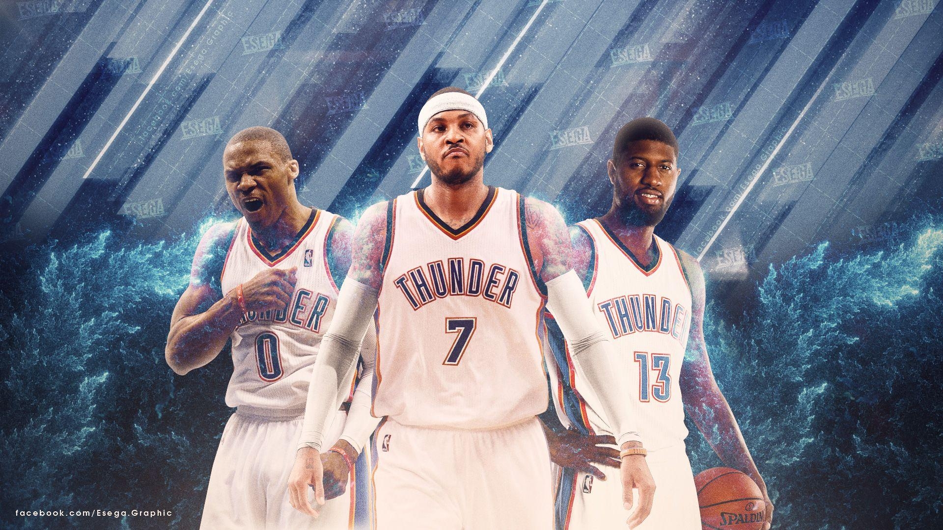 1920x1080 OKC Thunder Big 3 2017 1920×1080 Wallpaper. Basketball Wallpaper, Desktop