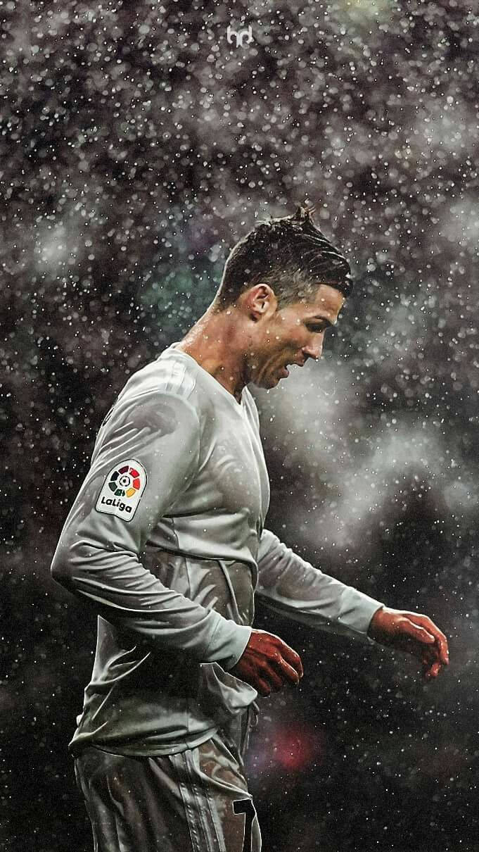 690x1210 Download Cristiano Ronaldo Drenched In Rain Wallpaper, Phone