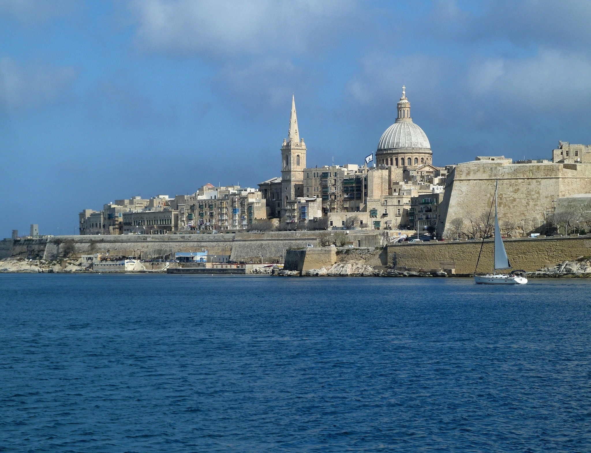 2050x1570 Wallpaper Valletta, sea, houses, sky, dome, Malta City, nature, Desktop