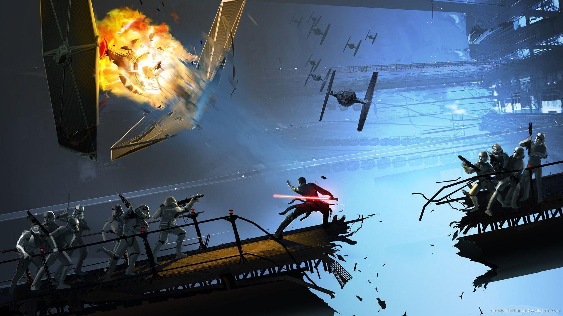 1920x1080 SWTFU Tie Fighter Crushing Wallpaper For iPad 2, Desktop