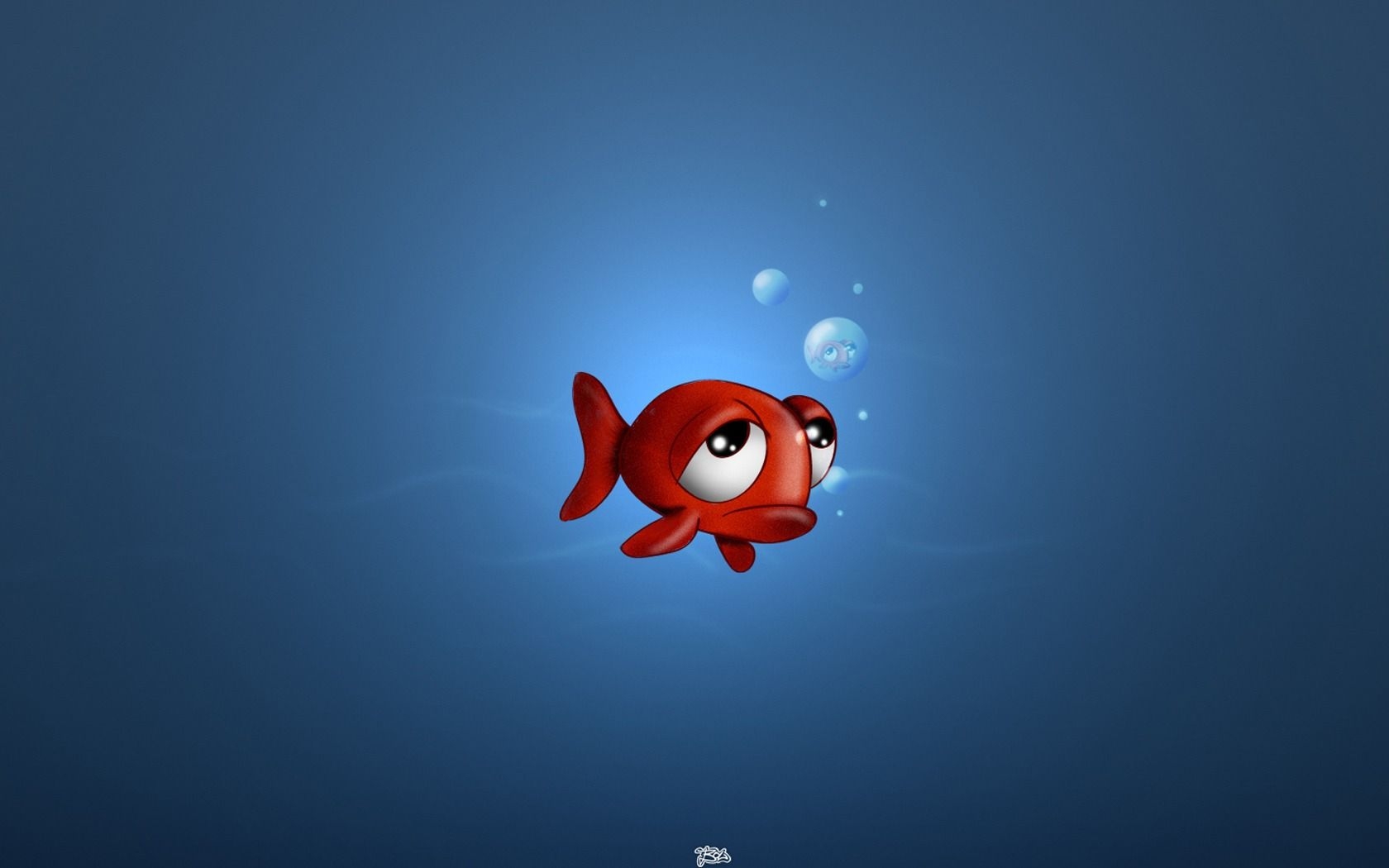 1680x1050 Sad Fish Wallpaper 3D Characters 3D Wallpaper in jpg format, Desktop