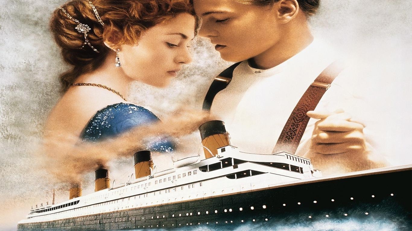 1370x770 Titanic Cartoon Rose And Jack, Desktop