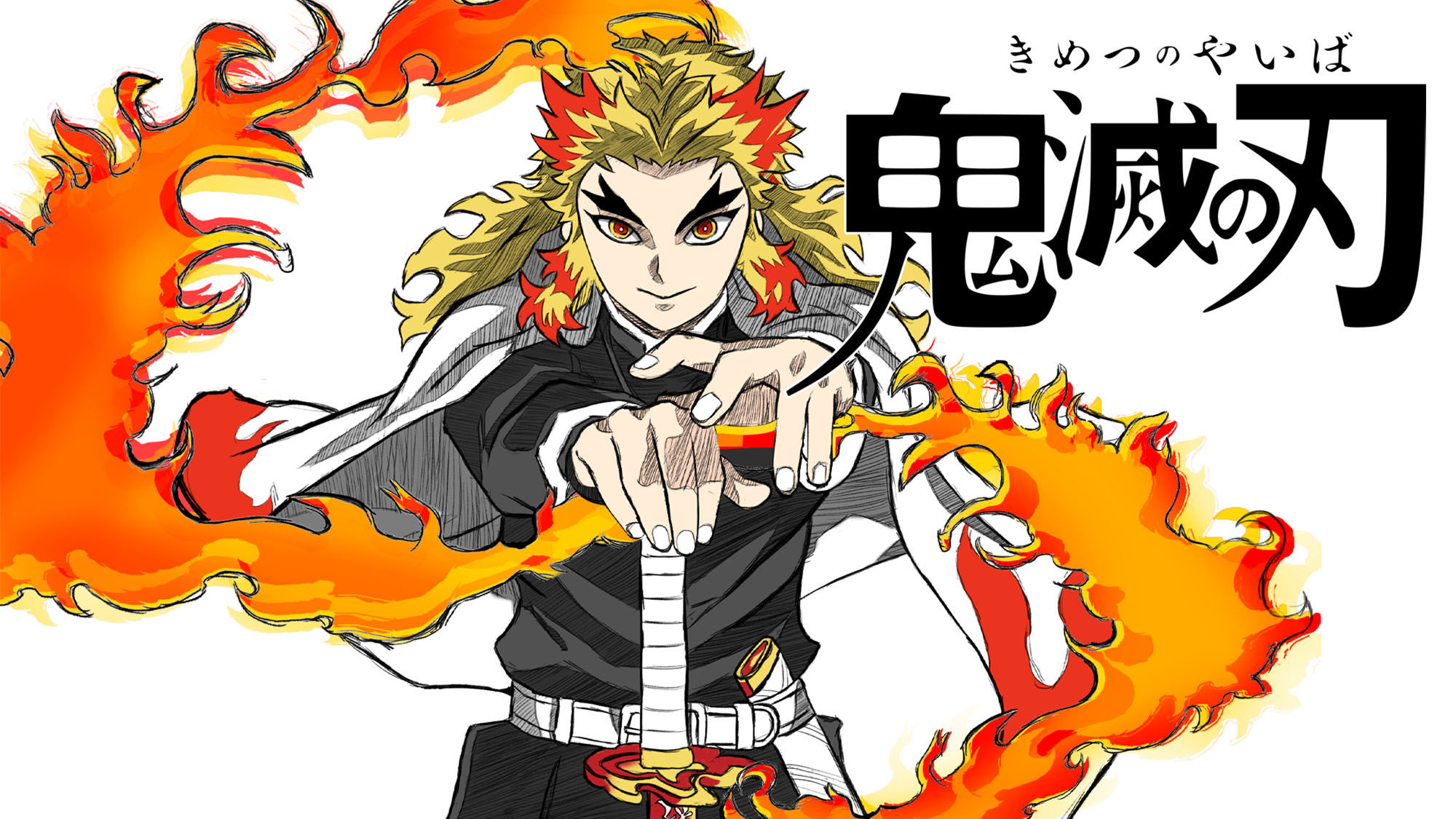 2000x1130 Rengoku Fire Hashira HD Wallpaper, Desktop