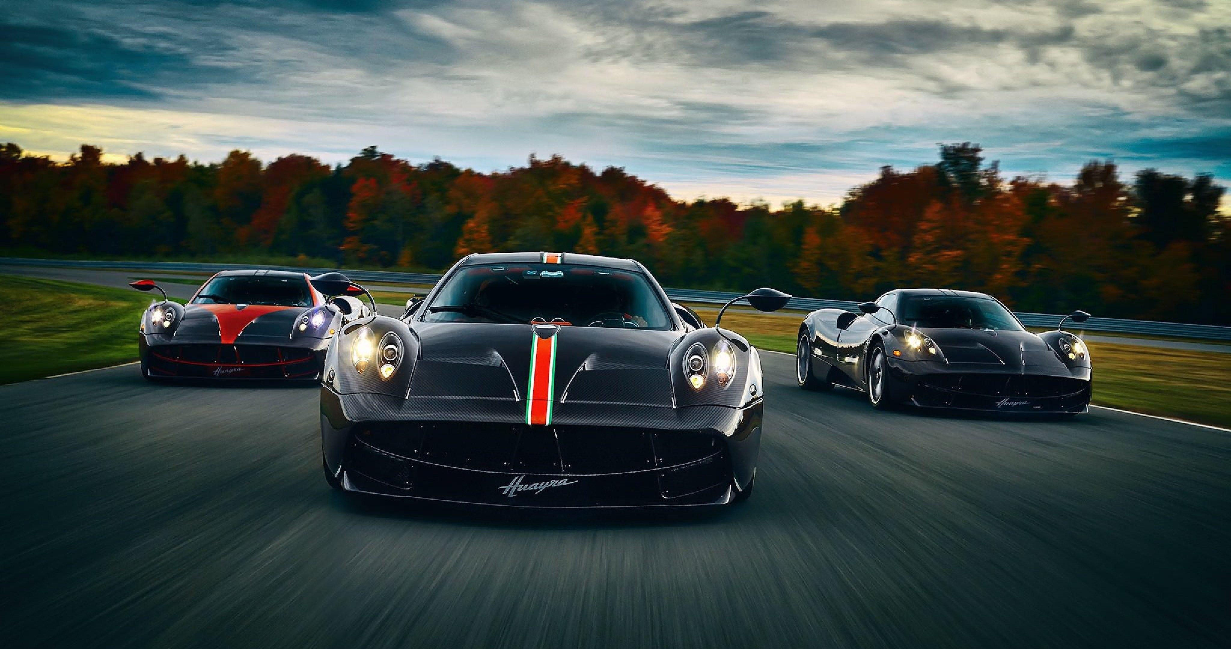 4100x2160 pagani huayra three cars wallpaper 4k ultra HD wallpaper, Desktop