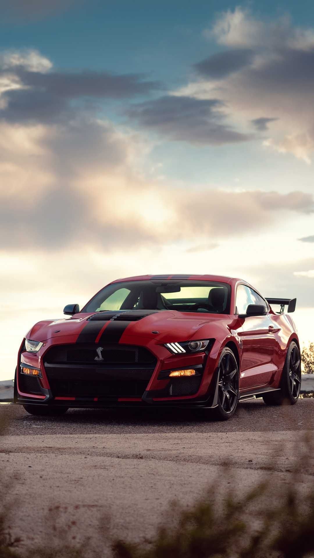 1080x1920 New, 2020 Ford Mustang Shelby GT red front angle, Phone