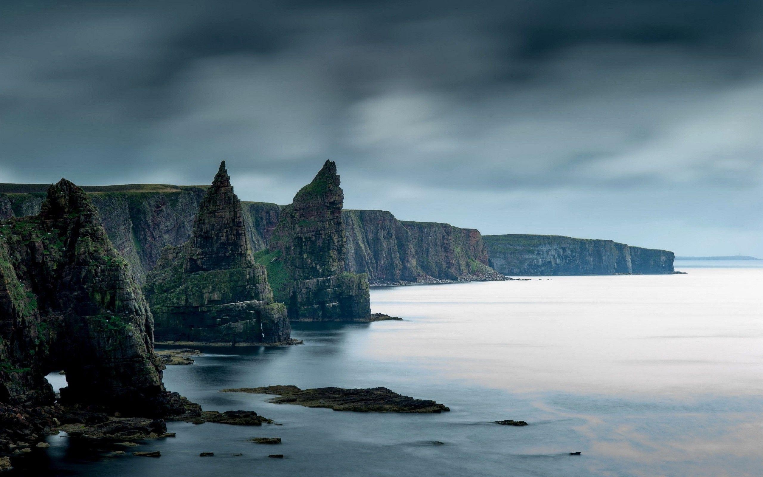 2560x1600 coast, Rock, Nature, Sea, Scotland, Cliff Wallpaper HD / Desktop, Desktop