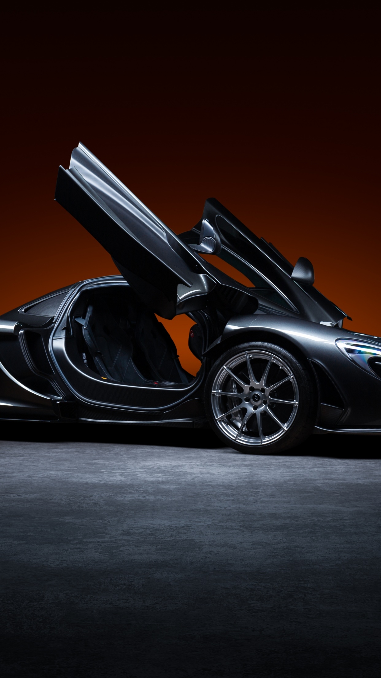 1250x2210 McLaren P1 Wallpaper 4K, 5K, CGI, Black, Phone