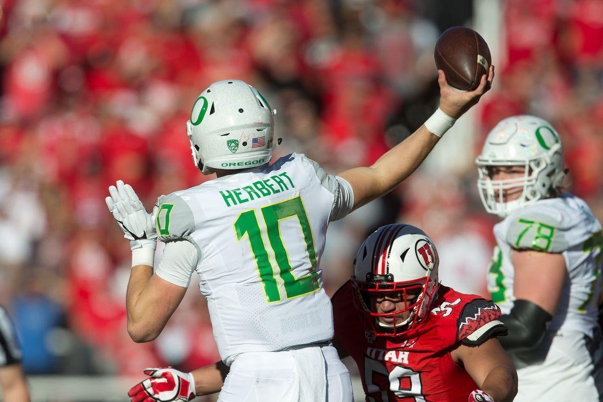 1200x800 Oregon Quarterback Justin Herbert Out, Implications for Utah Game, Desktop