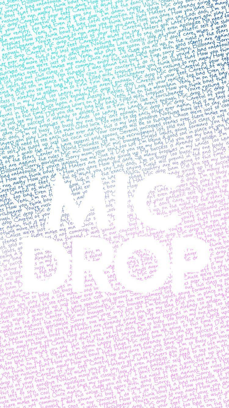 750x1340 BTS bangtan love yourself her lyrics wallpaper lockscreen kpop mic, Phone