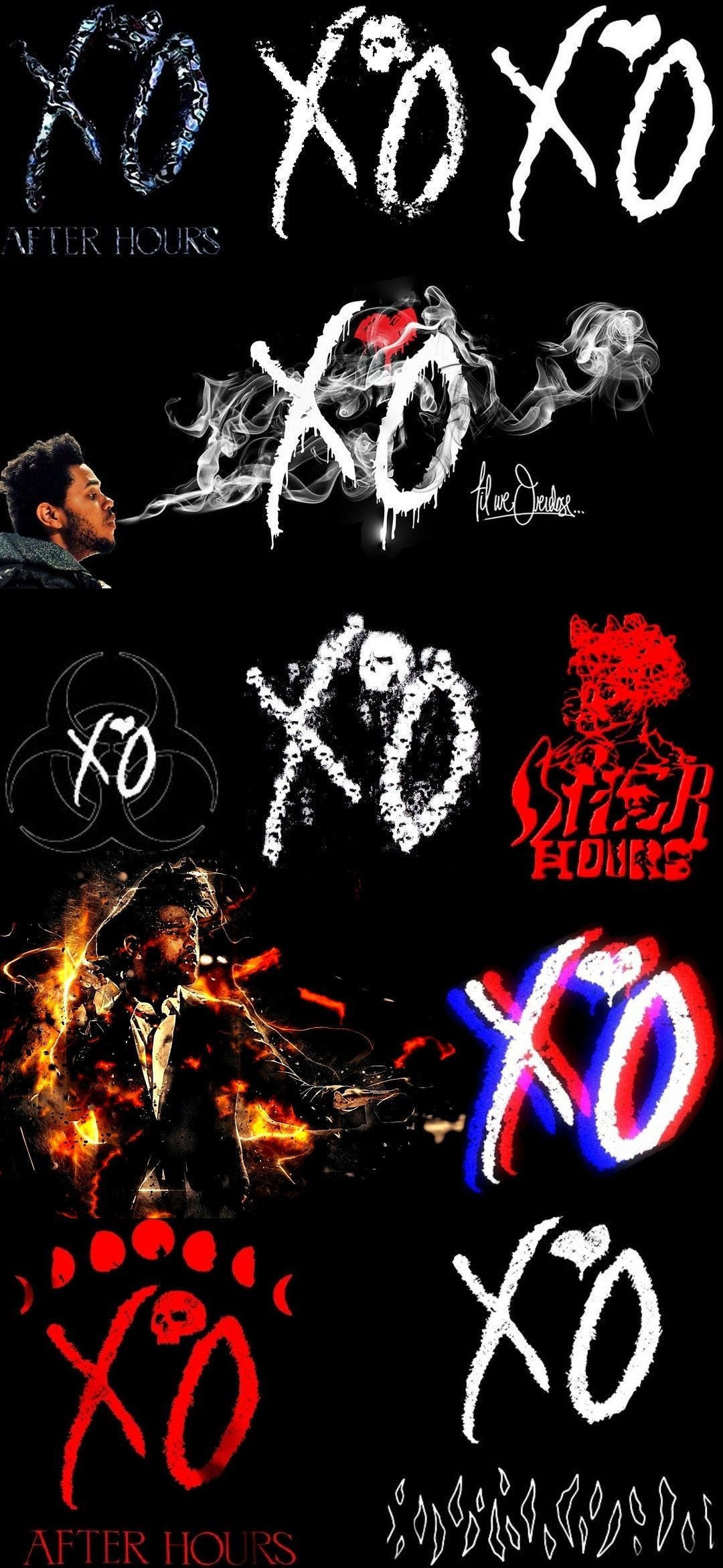 1080x2340 Custom The Weeknd wallpaper. Made by using multiple XO logo designs :), Phone