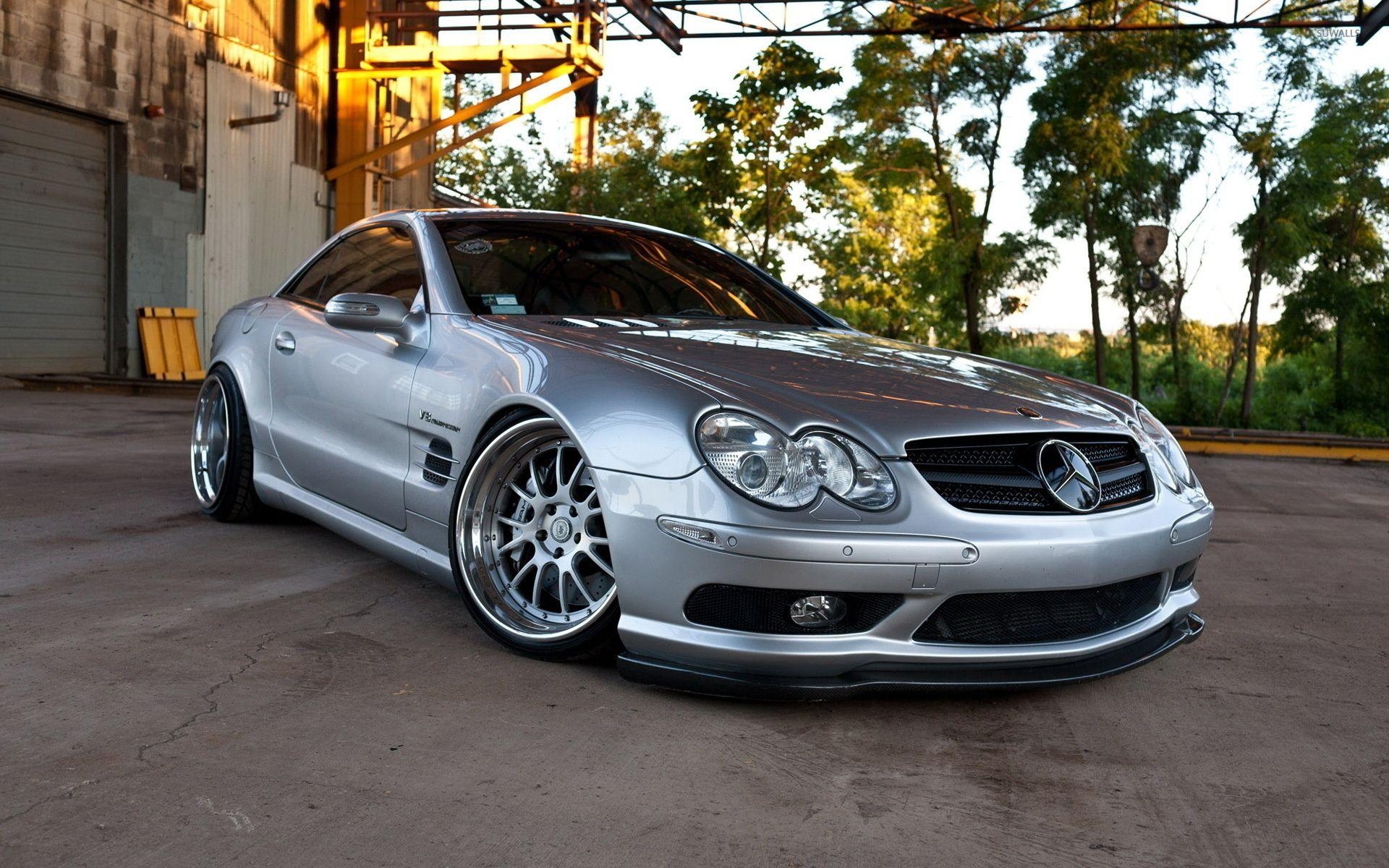 1920x1200 Silver Mercedes Benz SL Class Parked Wallpaper Wallpaper, Desktop