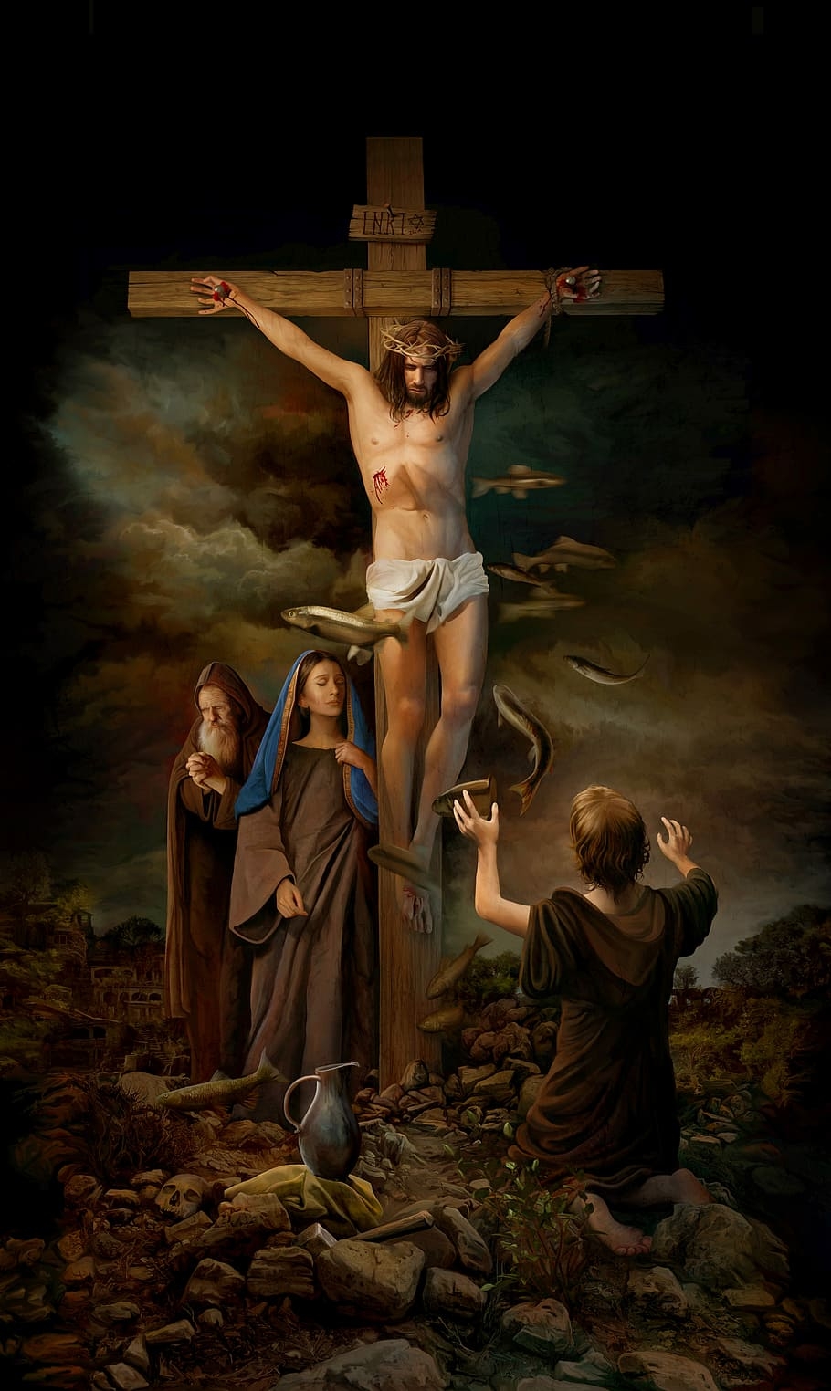 910x1530 HD wallpaper: Jesus Christ on cross wallpaper, religion, god, people, crucifixion, Phone