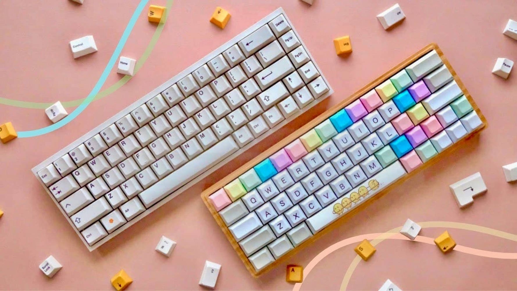 1780x1000 Download Pastel Mechanical Keyboard, Desktop