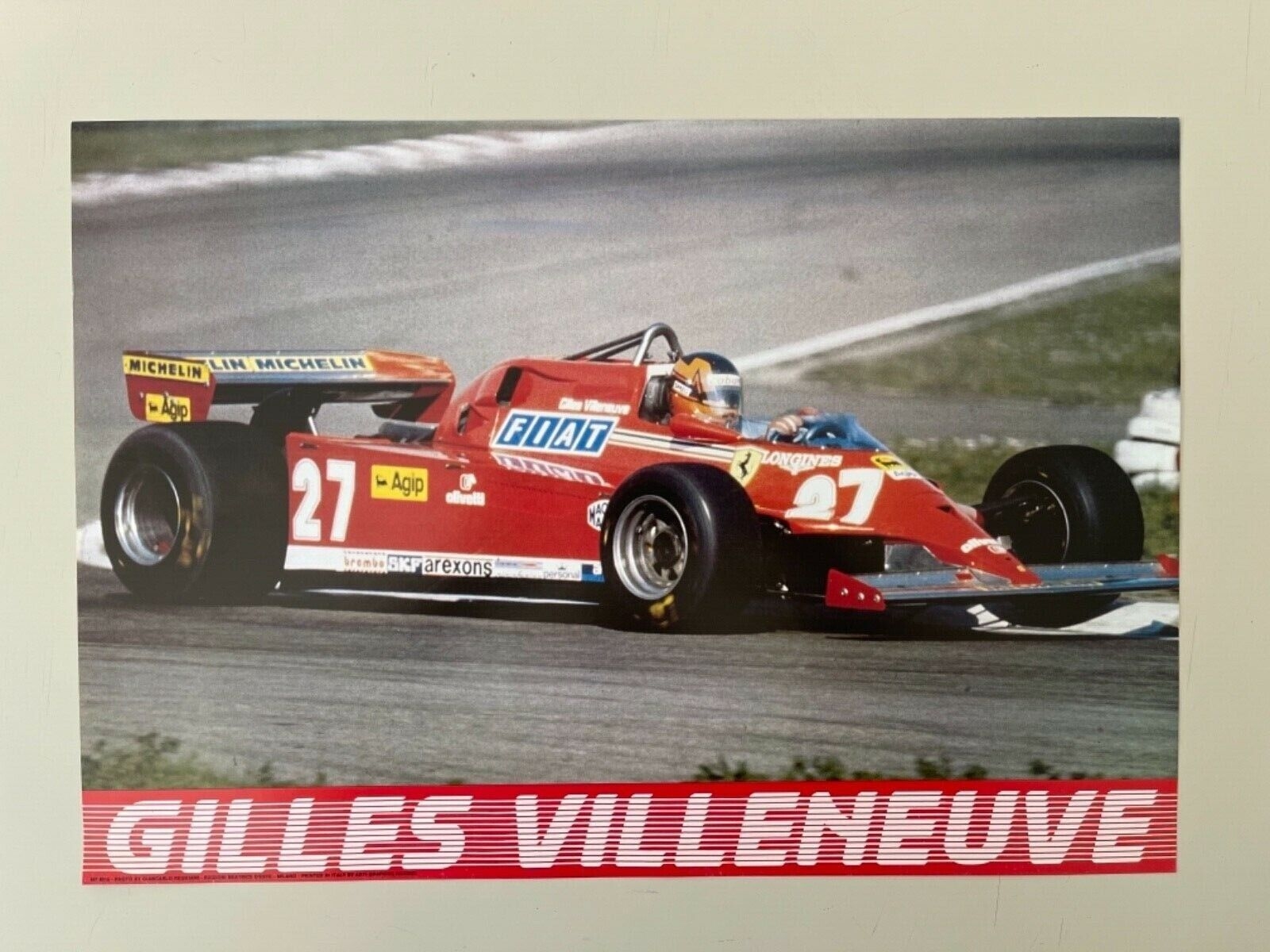 1600x1200 GILLES VILLENEUVE FERRARI, F PHOTO BY REGGIANI, RARE 1980's MINI POSTER, Desktop