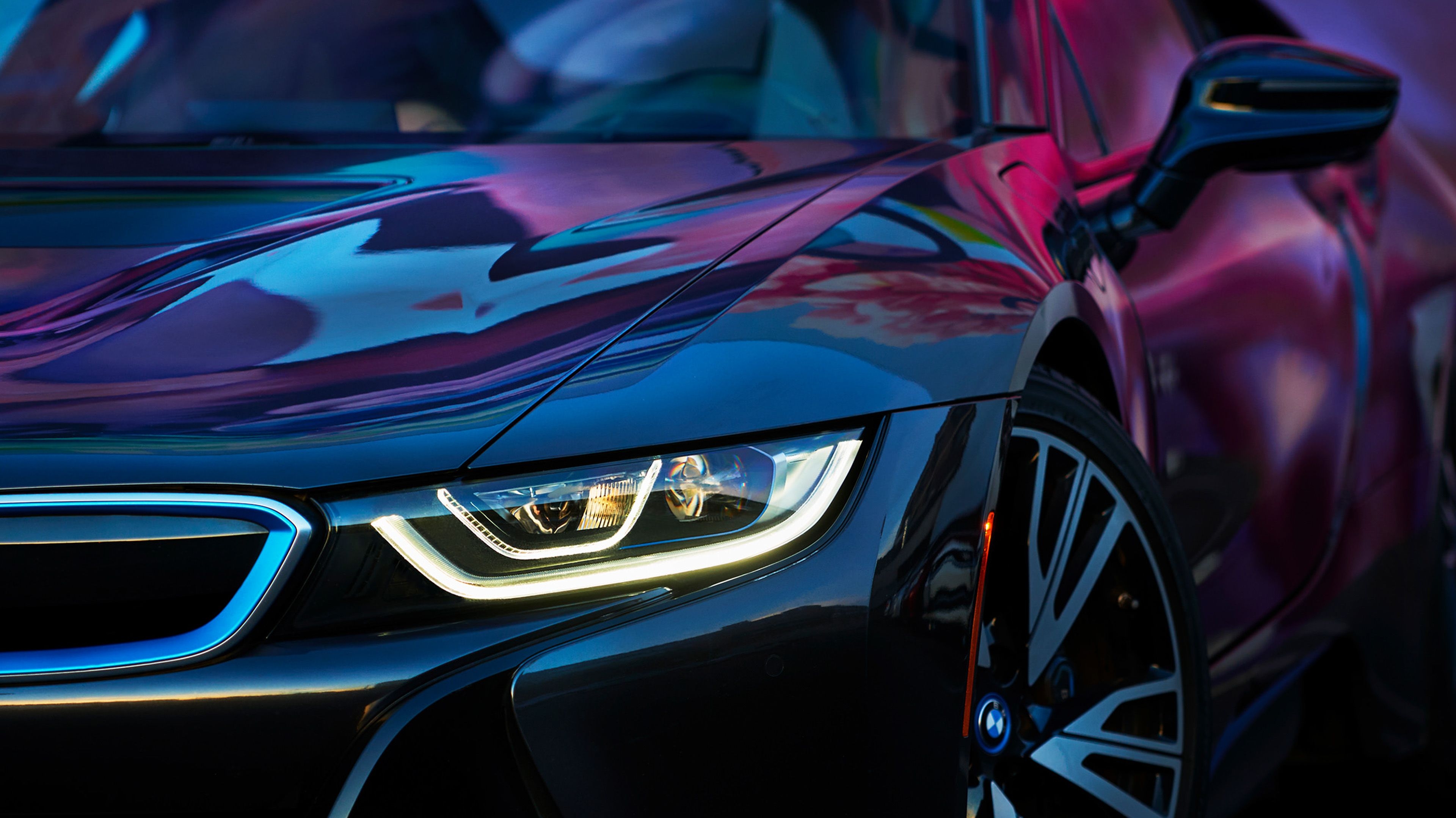 3840x2160 wallpaper for desktop, laptop. bmw rainbow blue purple car art, Desktop