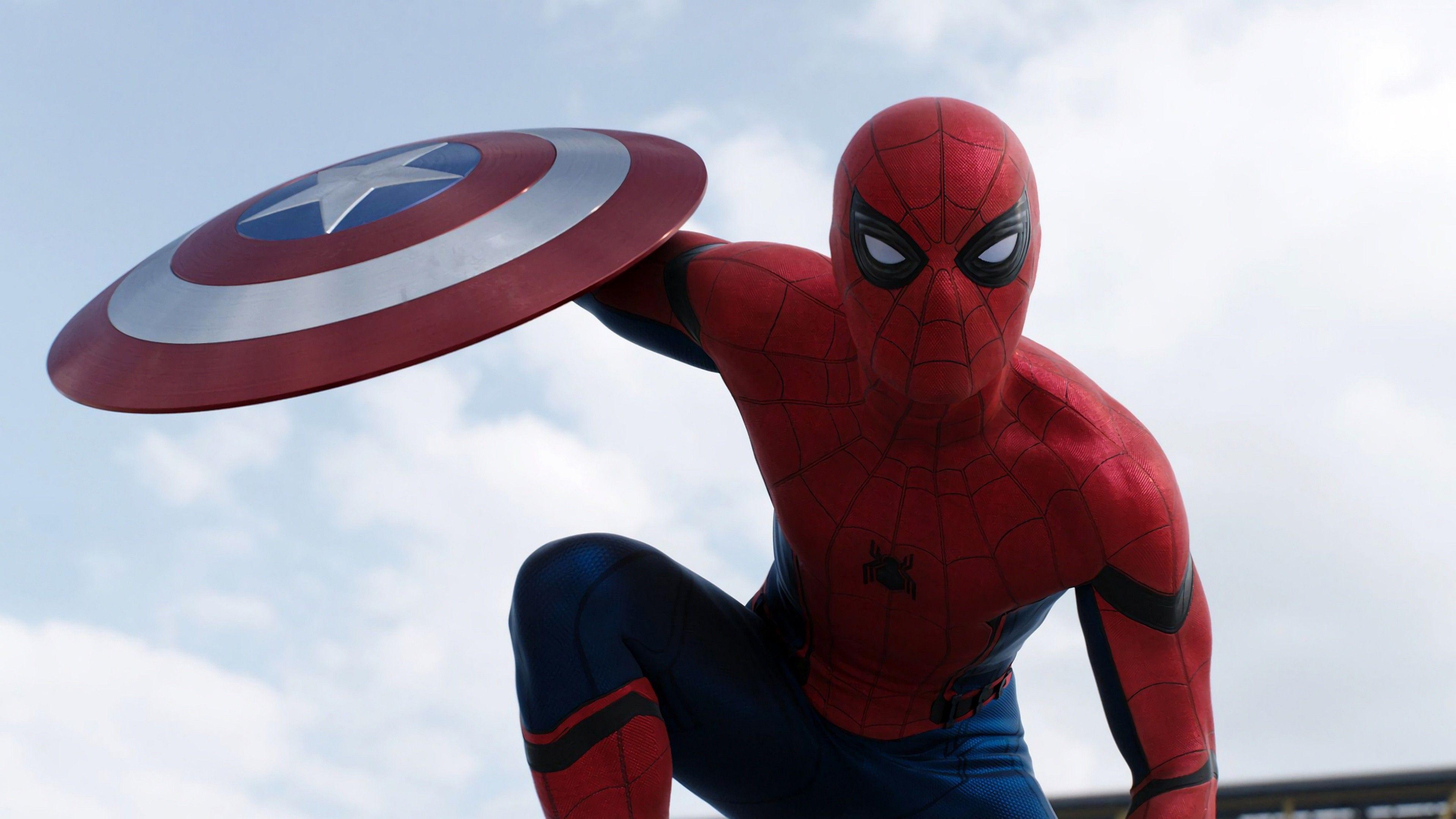 3840x2160 Wallpaper Captain America 3: civil war, SPIDER MAN Marvel, best, Desktop