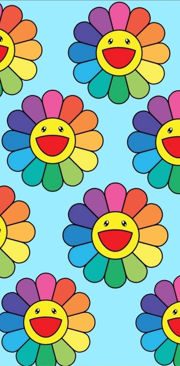 630x1280 Smiley face flowers wallpaper, Phone