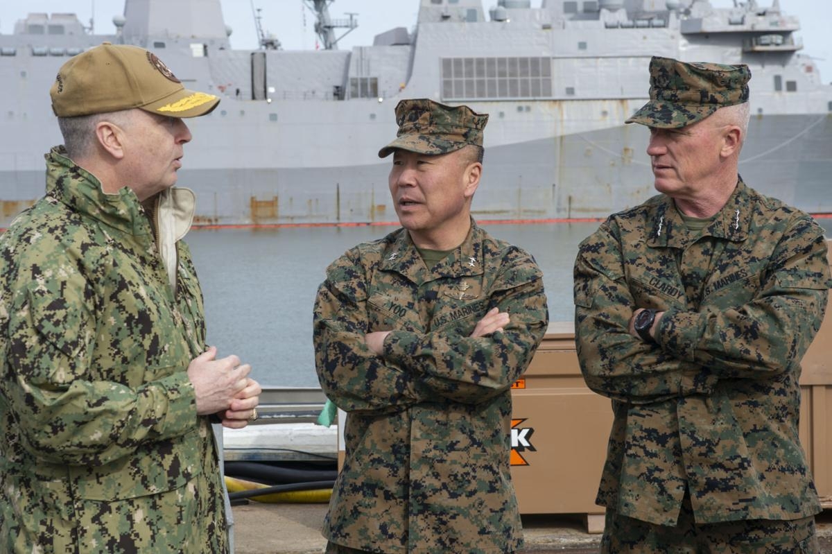 1200x800 USMC Leadership visit to USS John Warner. Norfolk Navy Flagship, Desktop