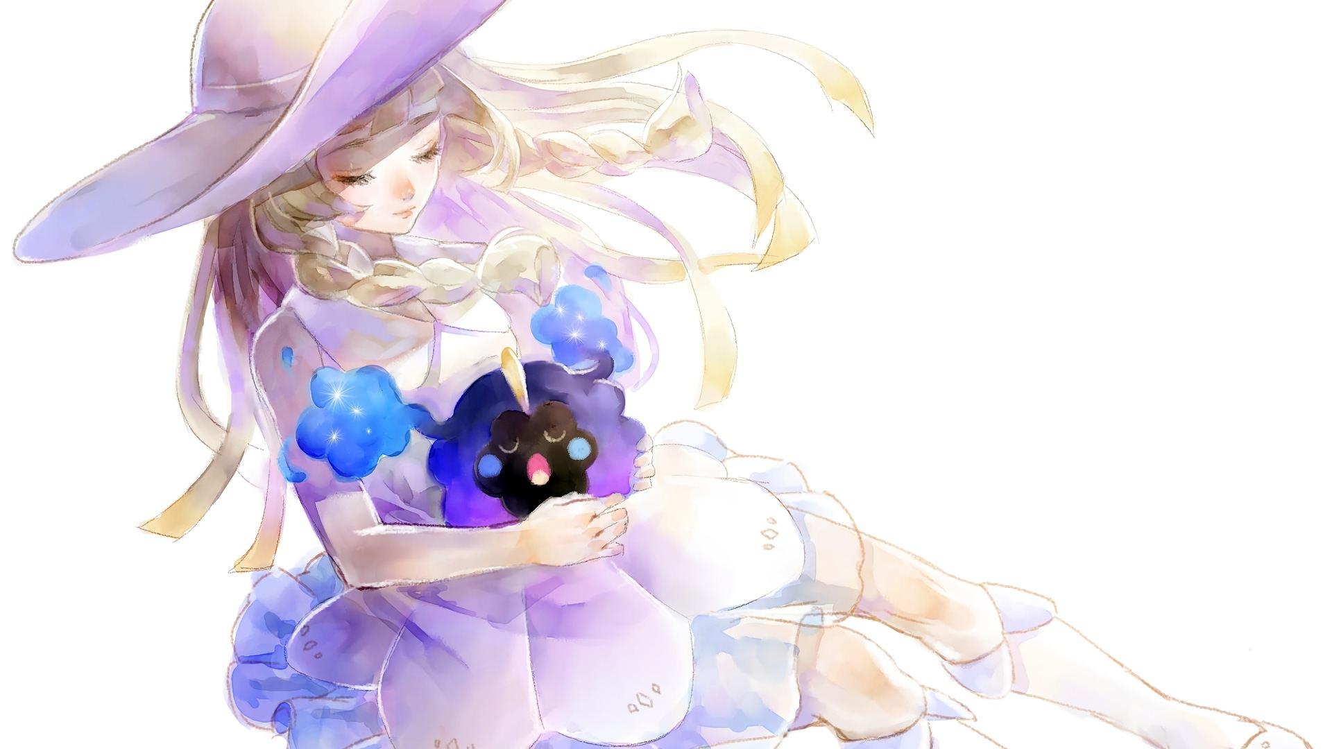 1920x1080 Lillie and Cosmog Art Pokemon Sun an. Wallpaper, Desktop