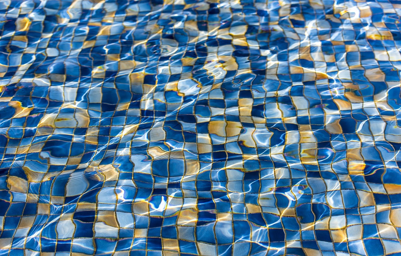 1340x850 Wallpaper water, texture, pool, mosaic image for desktop, section текстуры, Desktop