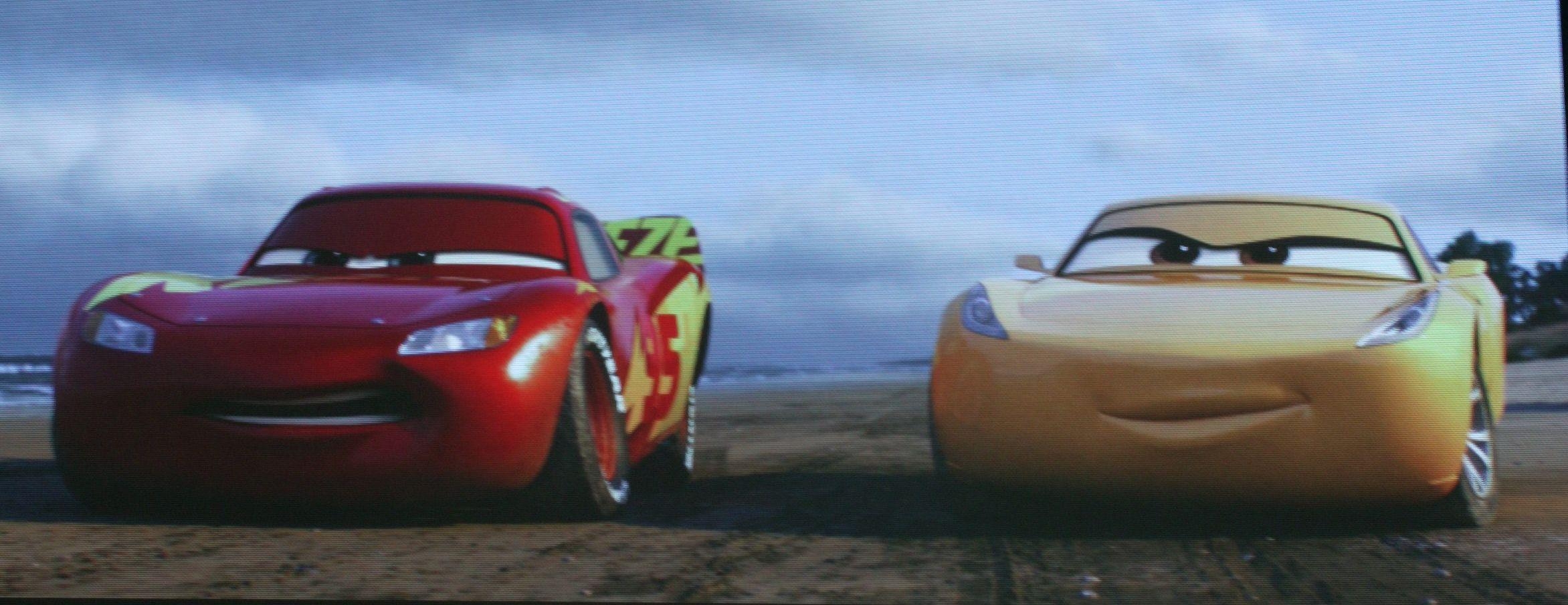 2350x910 Lightning McQueen and Cruz Ramirez from Cars 3. Pixarized Cars, Dual Screen