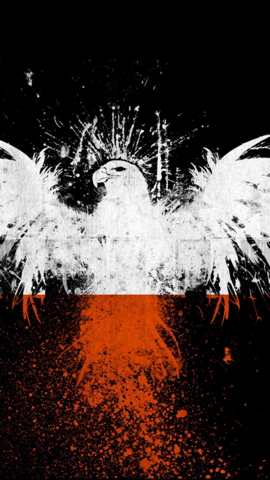 1080x1920 ScreenHeaven: Eagle art poland flag high quality background, Phone