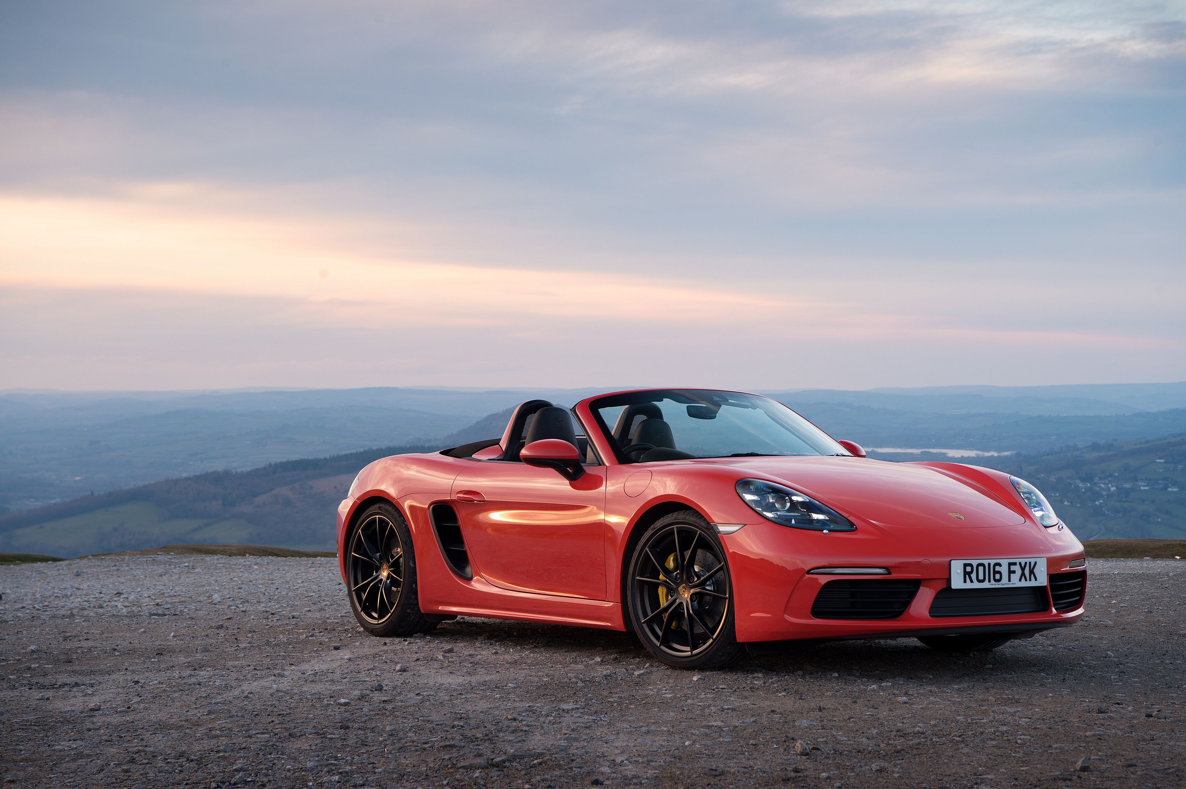 4100x2730 Red Car Convertible Porsche 718 Boxster on the background, Desktop