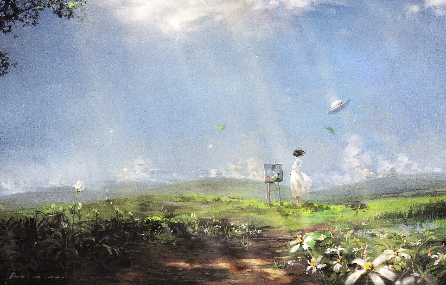 1860x1190 The Wind Rises, Studio Ghibli, Artwork, Flowers, Sunlight, Painting, Anime Wallpaper HD / Desktop and Mobile Background, Desktop