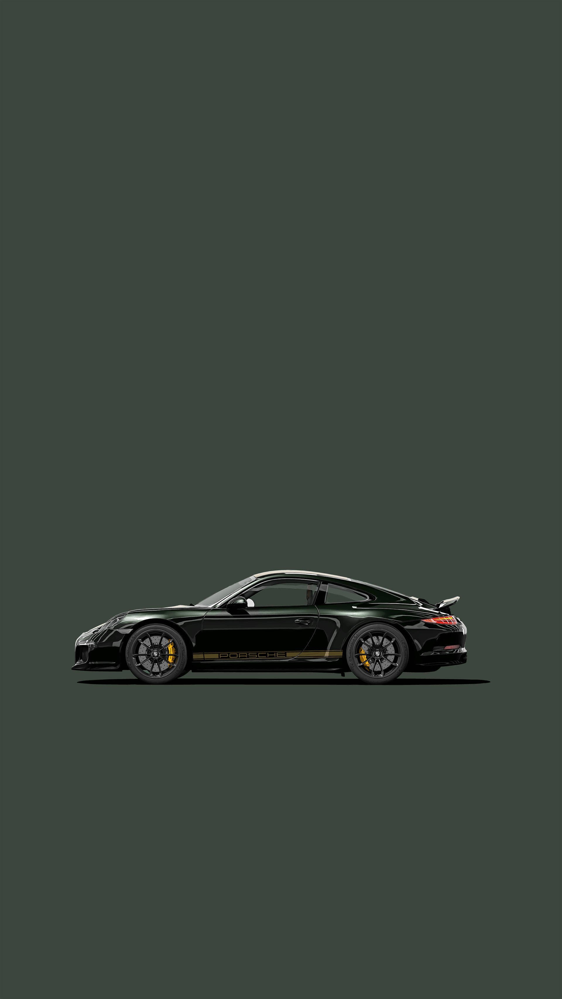 1920x3420 Download Dark Green Porsche 911 Artwork Wallpaper, Phone