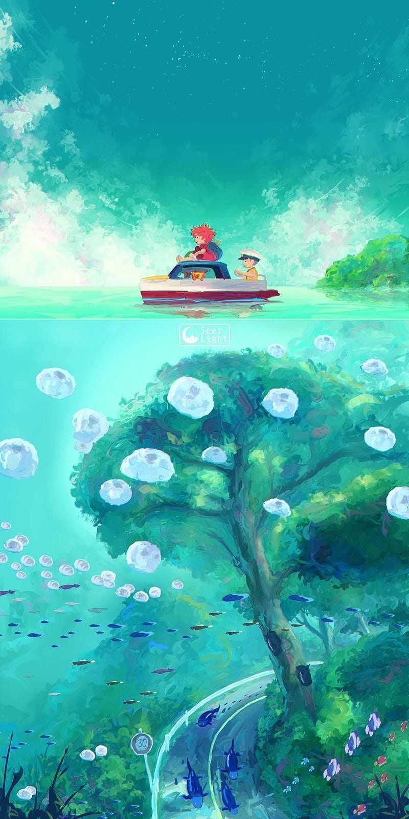 800x1600 Ponyo Wallpaper, Phone