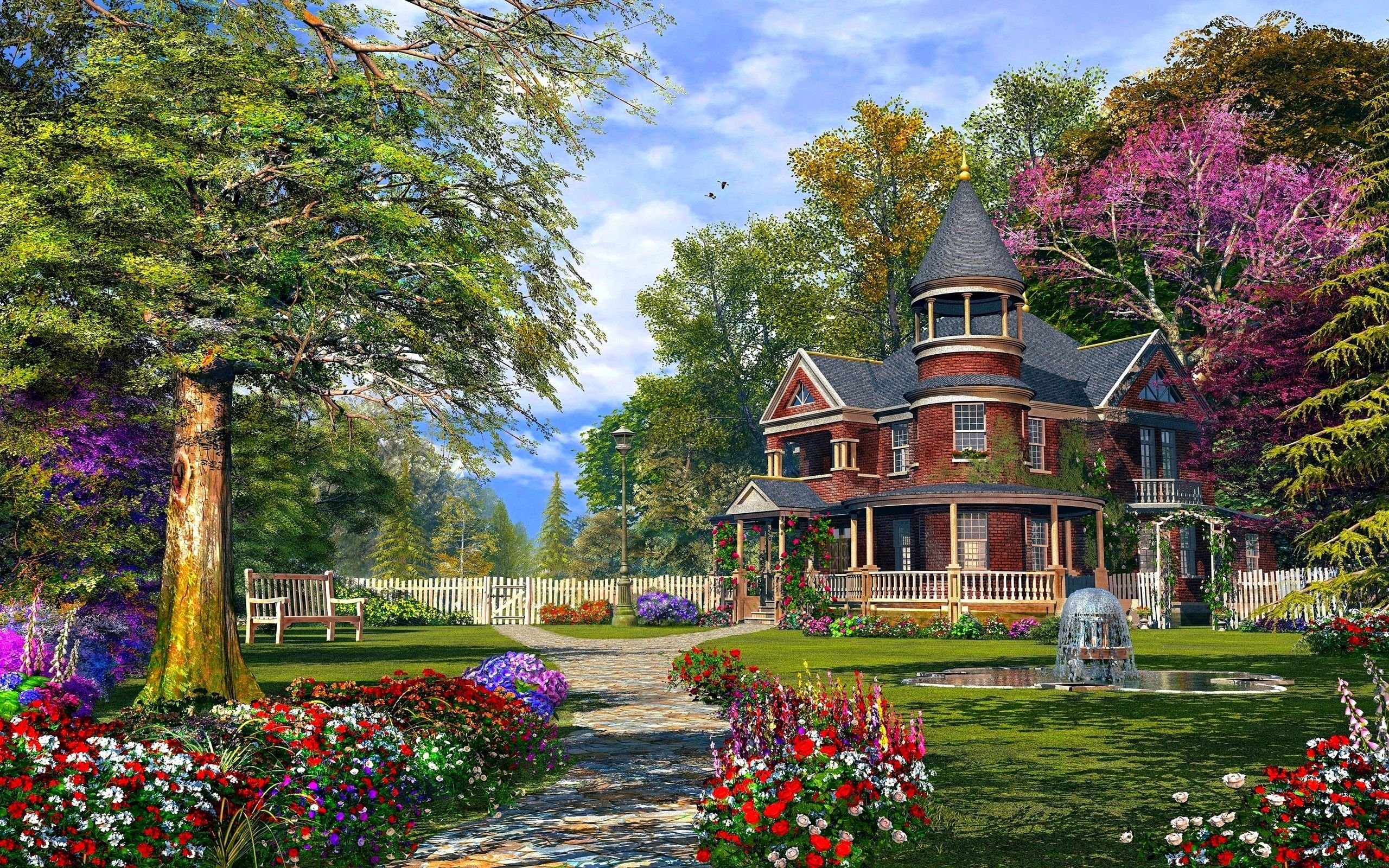 2560x1600 Summer Cottage Wallpaper, Desktop