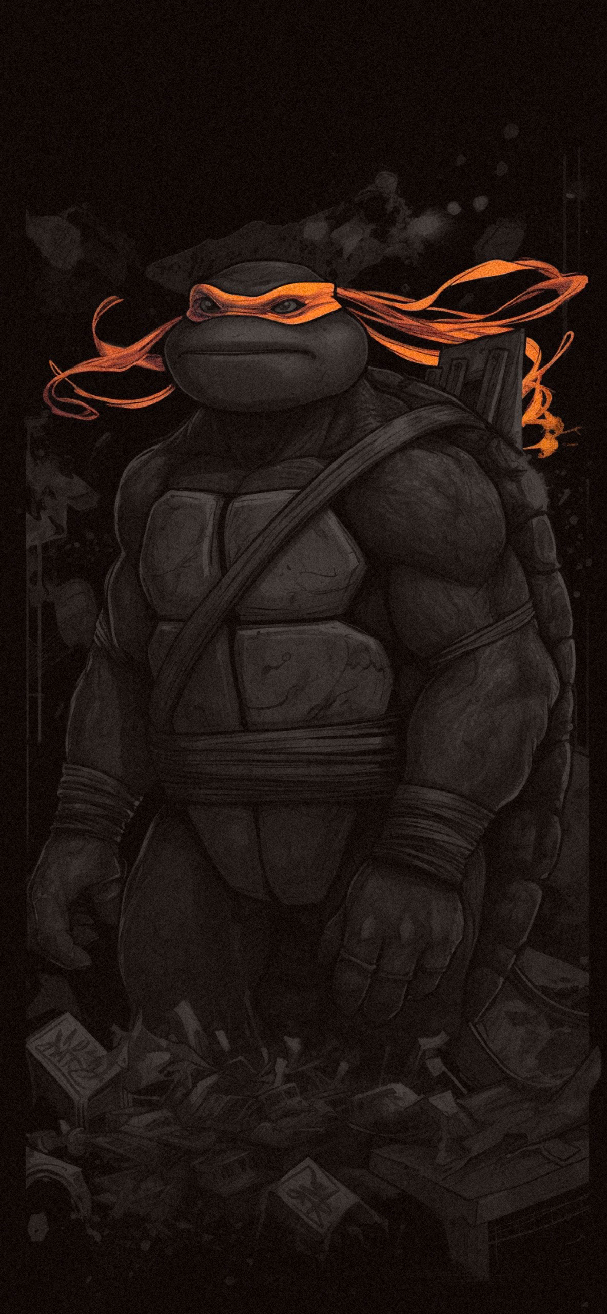 1190x2560 TMNT Michelangelo Classic Wallpaper Turtles Wallpaper, Phone