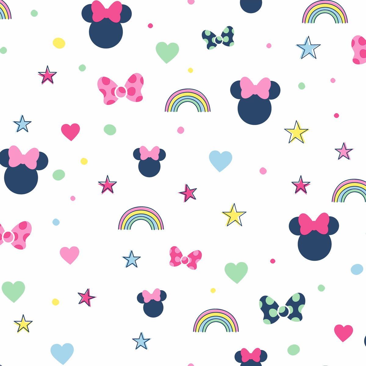 1200x1200 Disney Minnie Mouse Rainbow Wallpaper. Wallpaper And Borders. The Mural Store, Phone