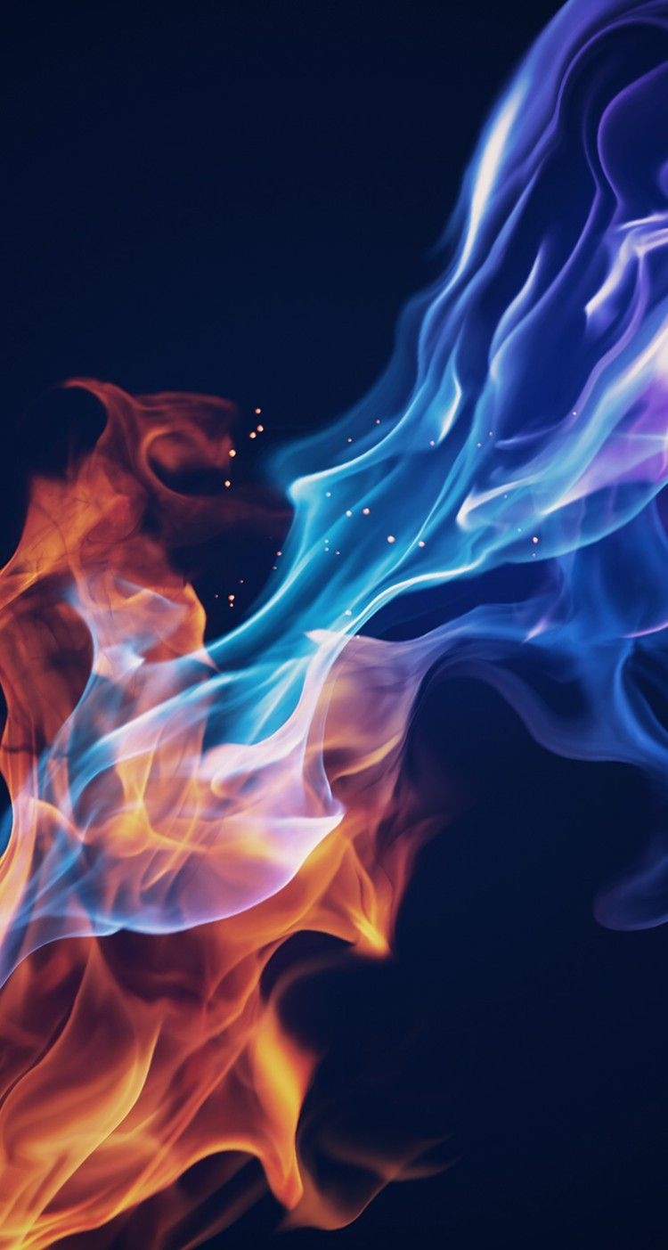 750x1410 iPhone Wallpaper. Blue, Flame, Water, Fire, Smoke, Electric blue, Phone