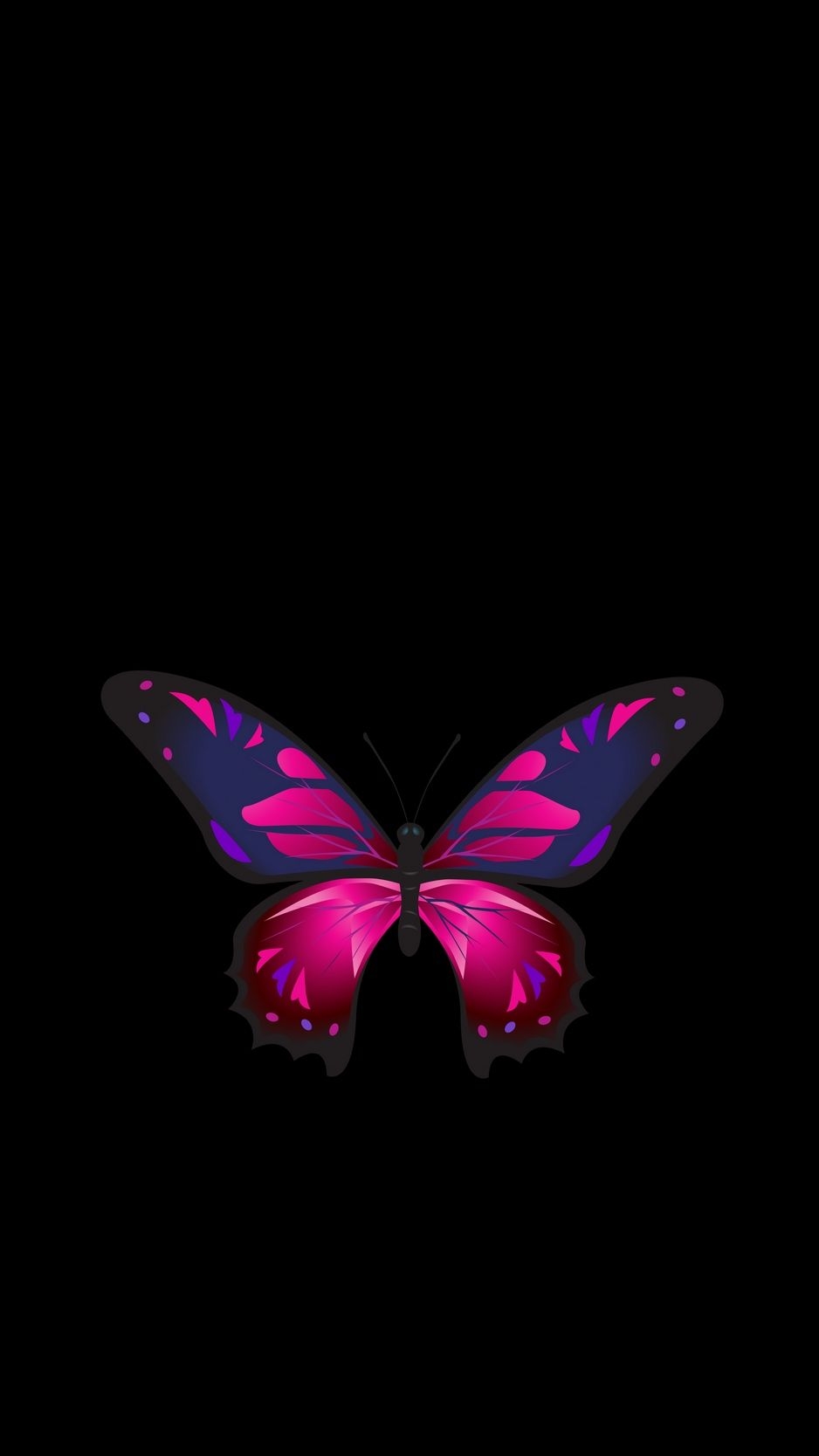 940x1670 Butterfly, patterns, wings, dark background wallpaper, Phone