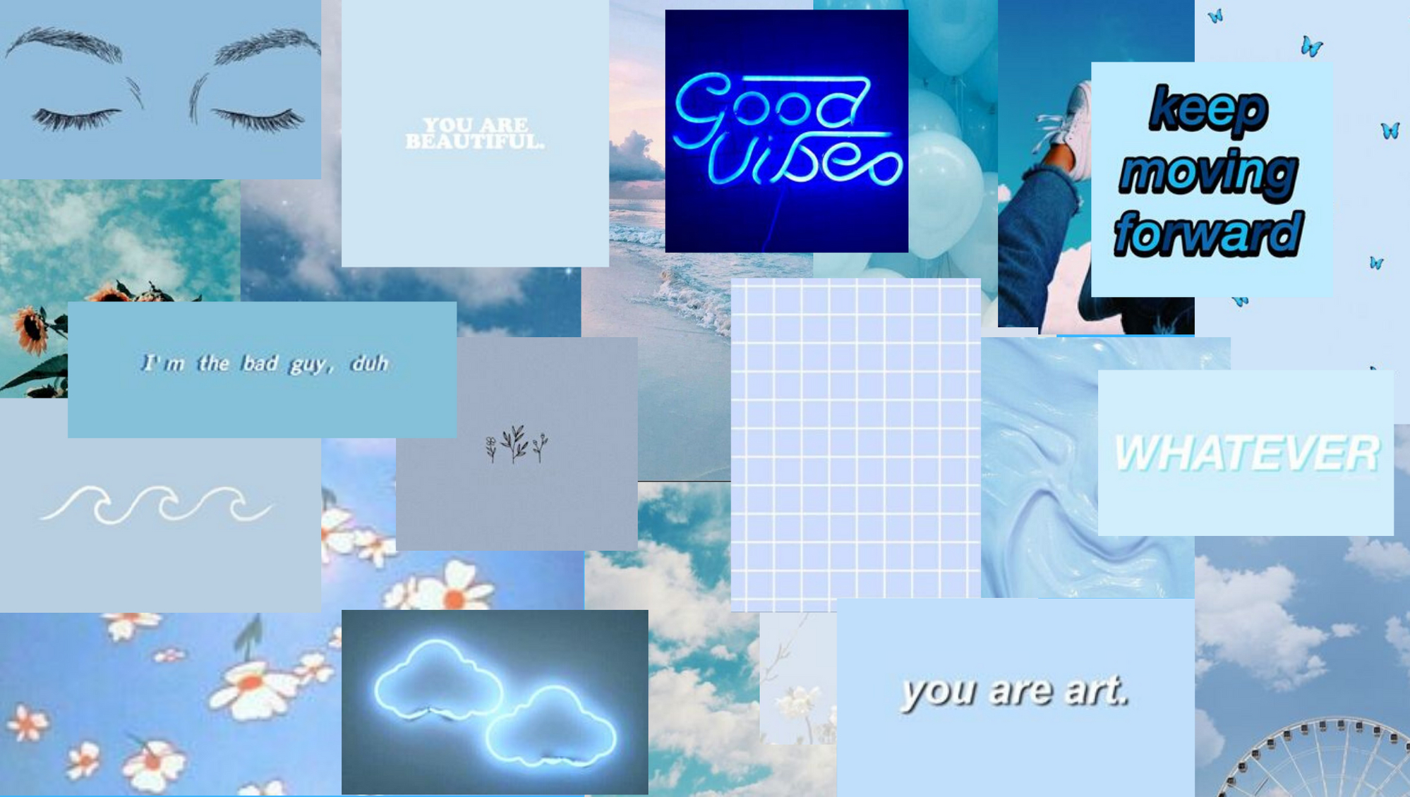 2000x1130 Pastel Blue Aesthetic Computer.wallpaperaccess.com, Desktop