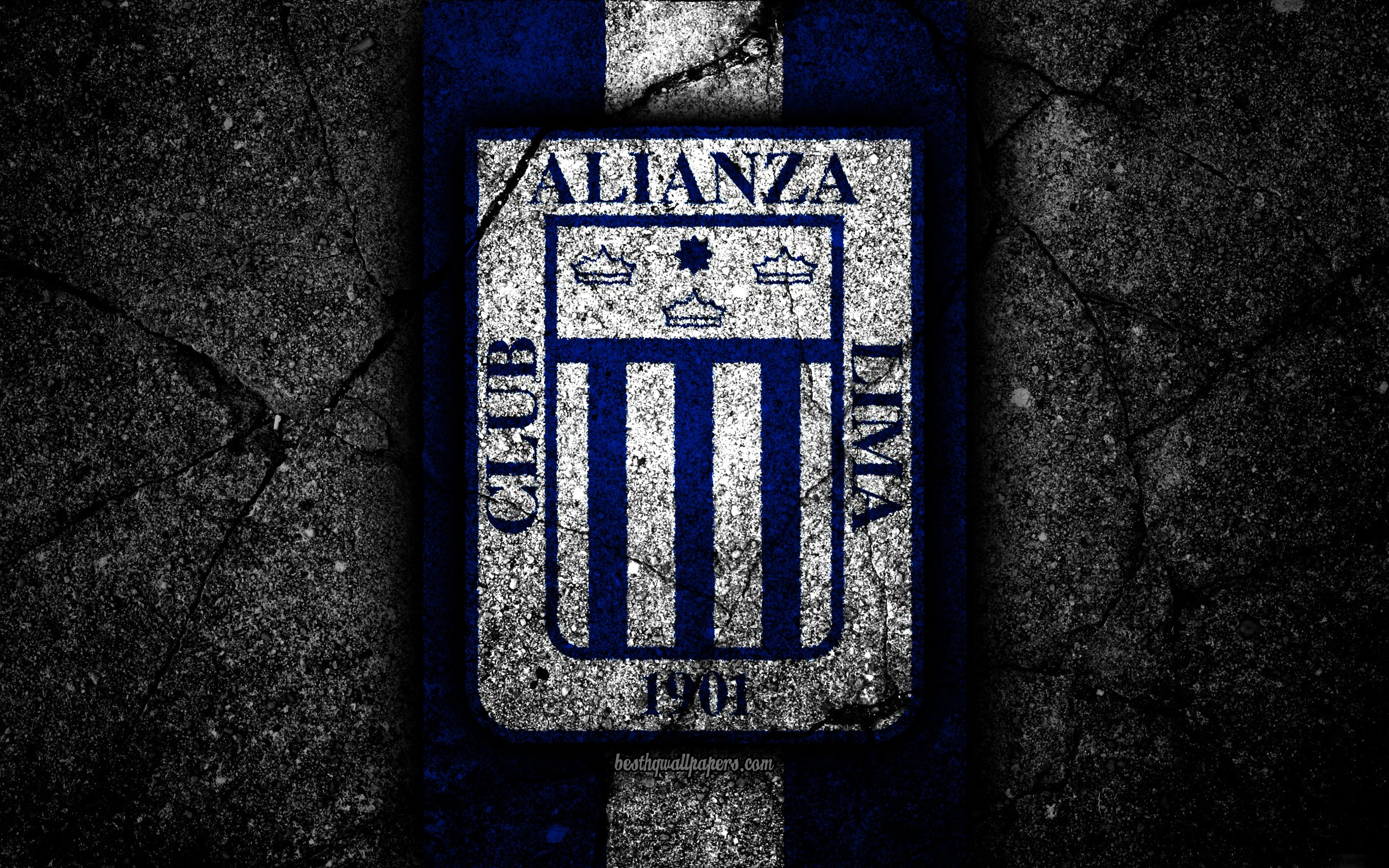 3840x2400 Download wallpaper 4k, Alianza Lima FC, logo, Peruvian Primera, Desktop