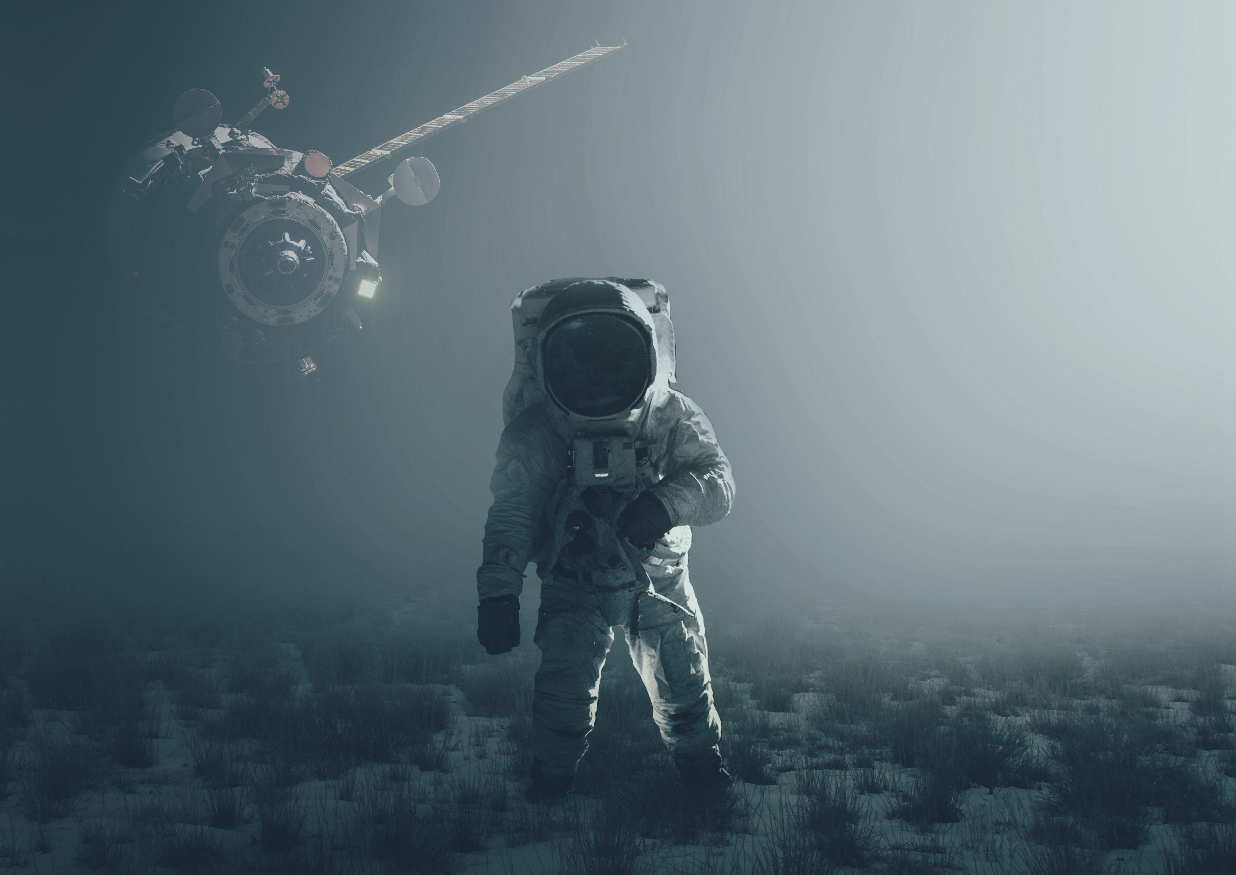 4000x2840 Download  Satellite, Surface, Astronaut, Field Wallpaper, Desktop